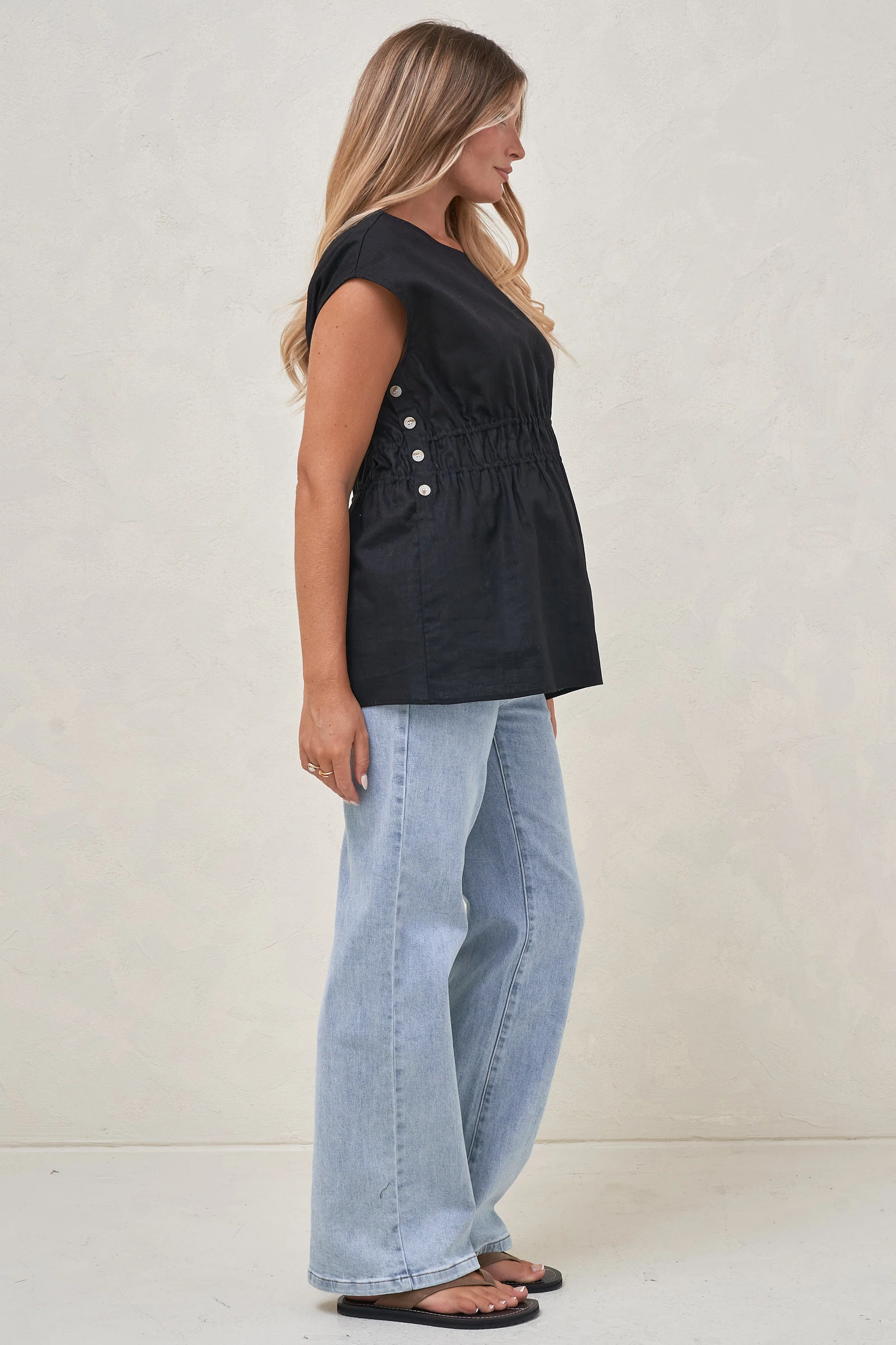 Timeless Button-Side Top - Black - Image 2