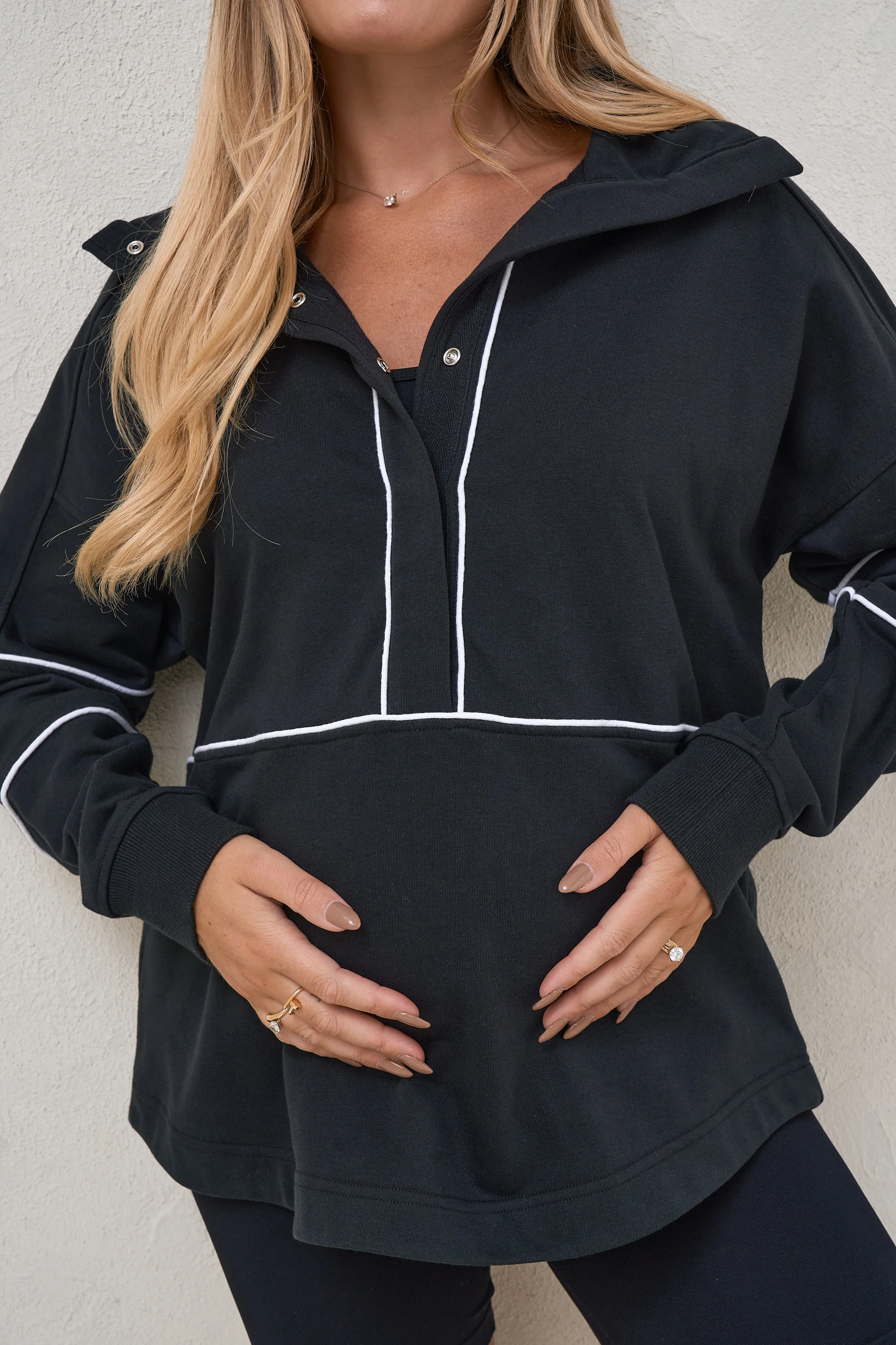 Over And Out Nursing Sweat - Blk/Wht - Image 4