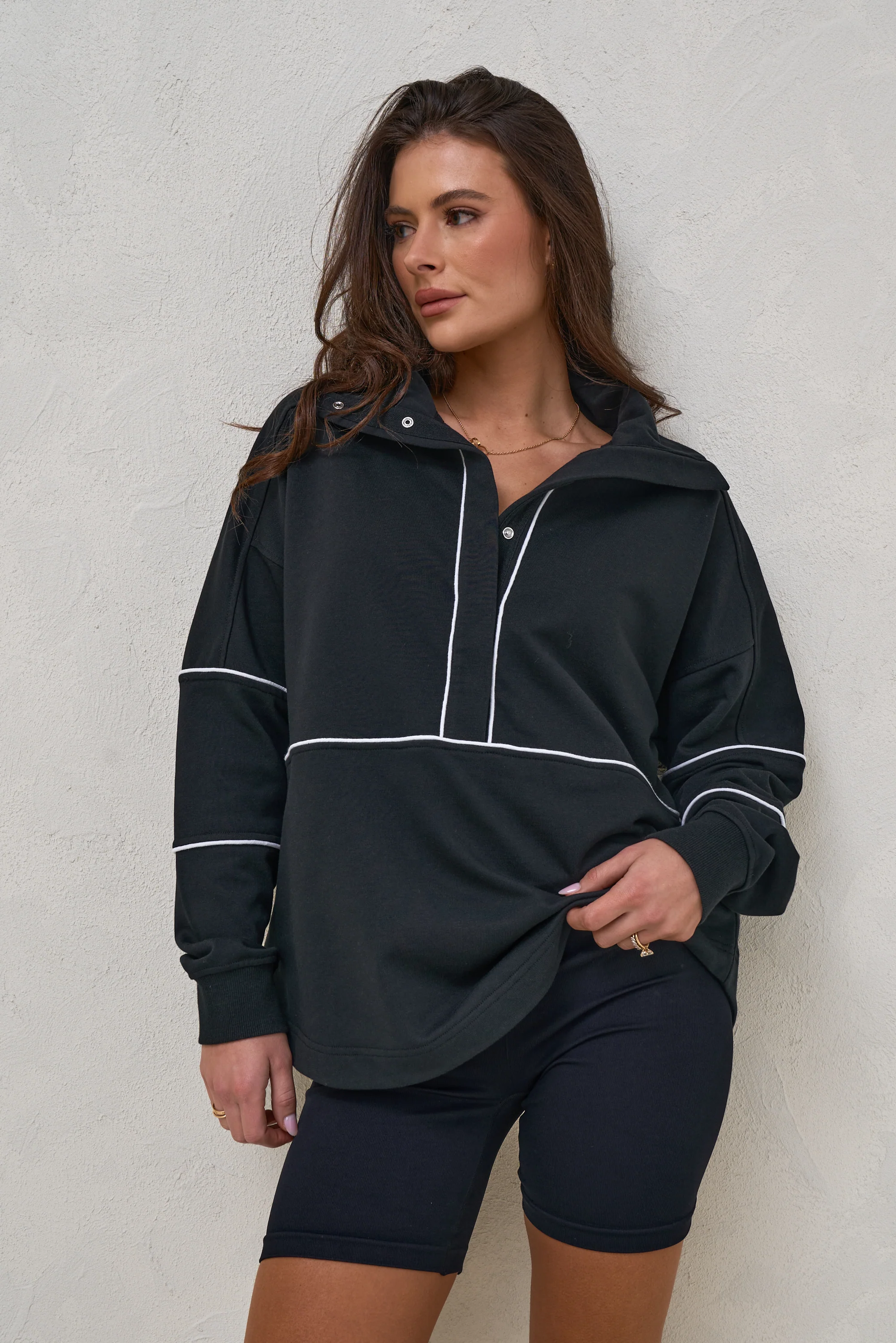 Over And Out Nursing Sweat - Blk/Wht - Image 6