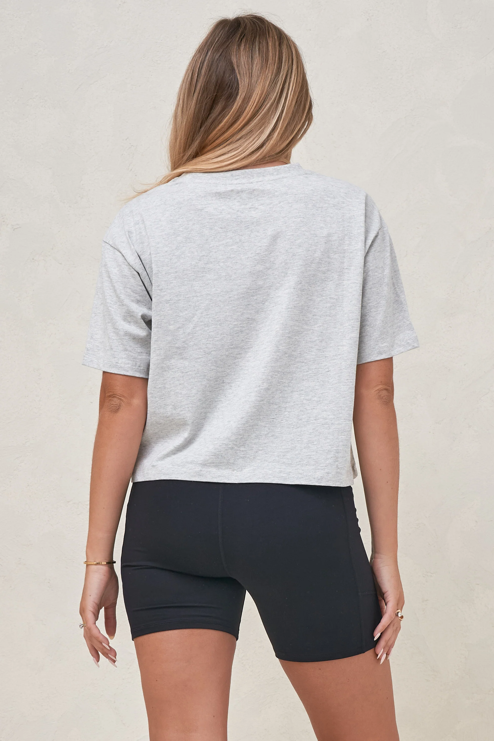 Basic Instincts Crop Tee - Grey Marle - Image 3