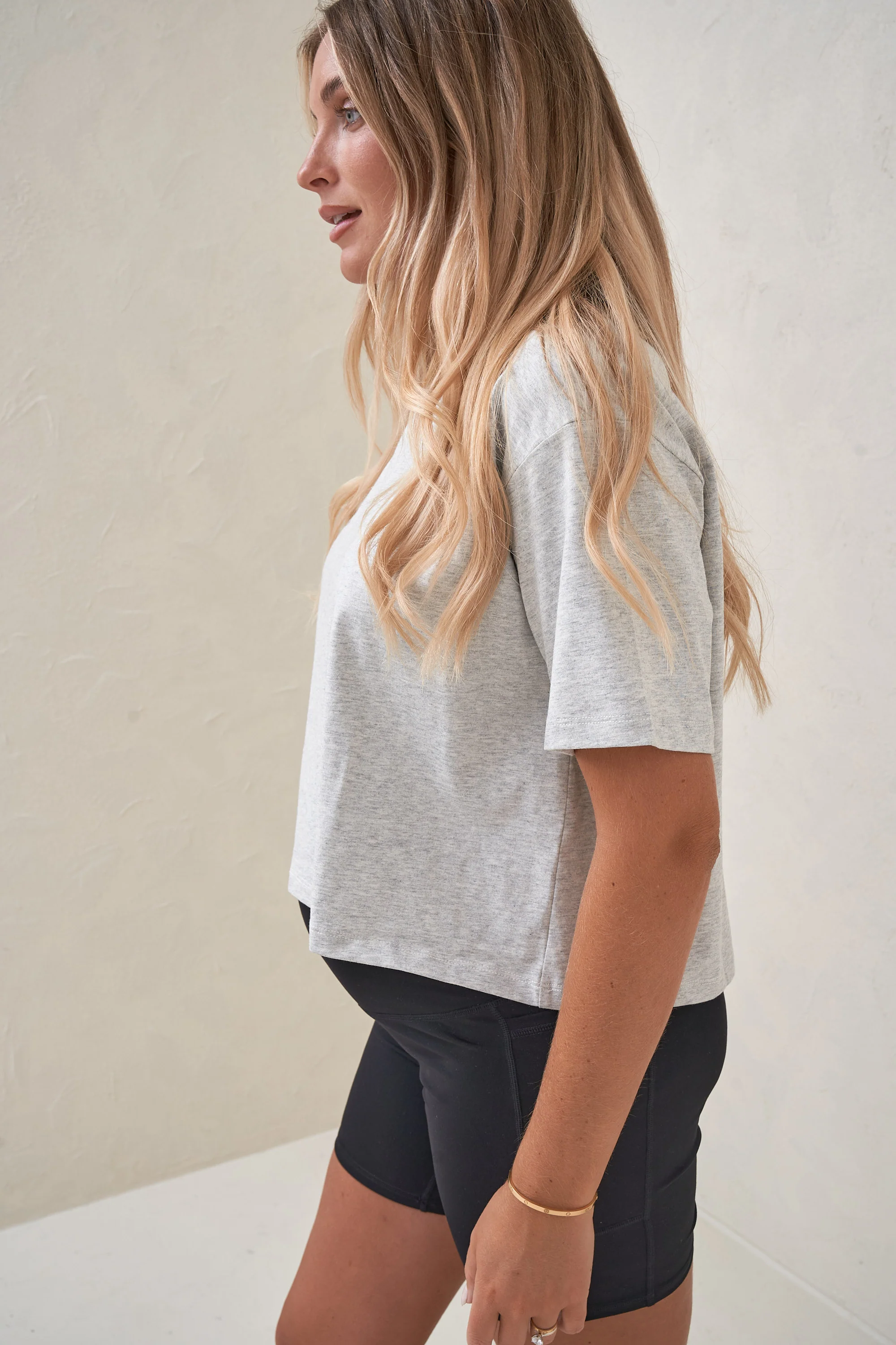 Basic Instincts Crop Tee - Grey Marle - Image 4