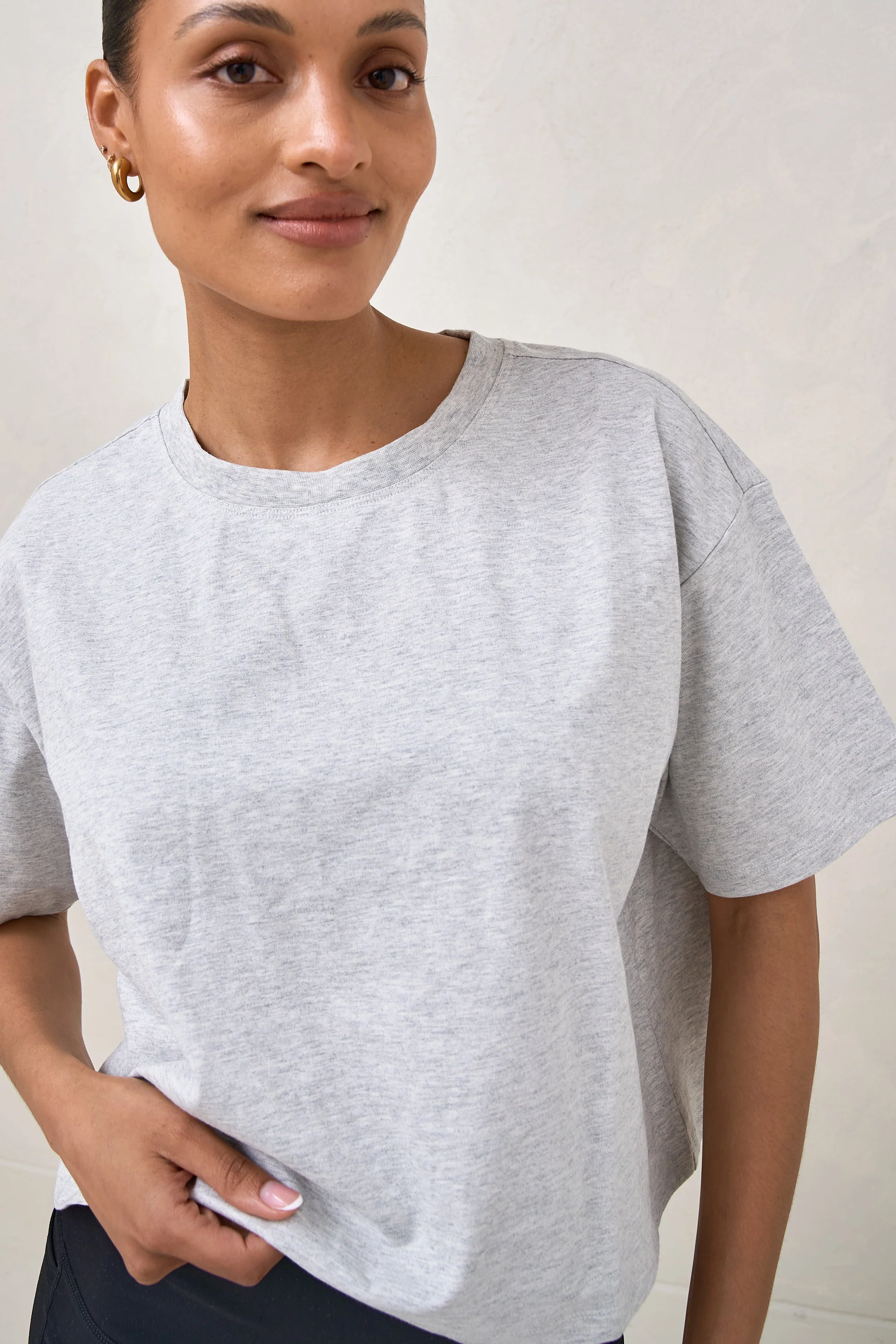 Basic Instincts Crop Tee - Grey Marle - Image 9