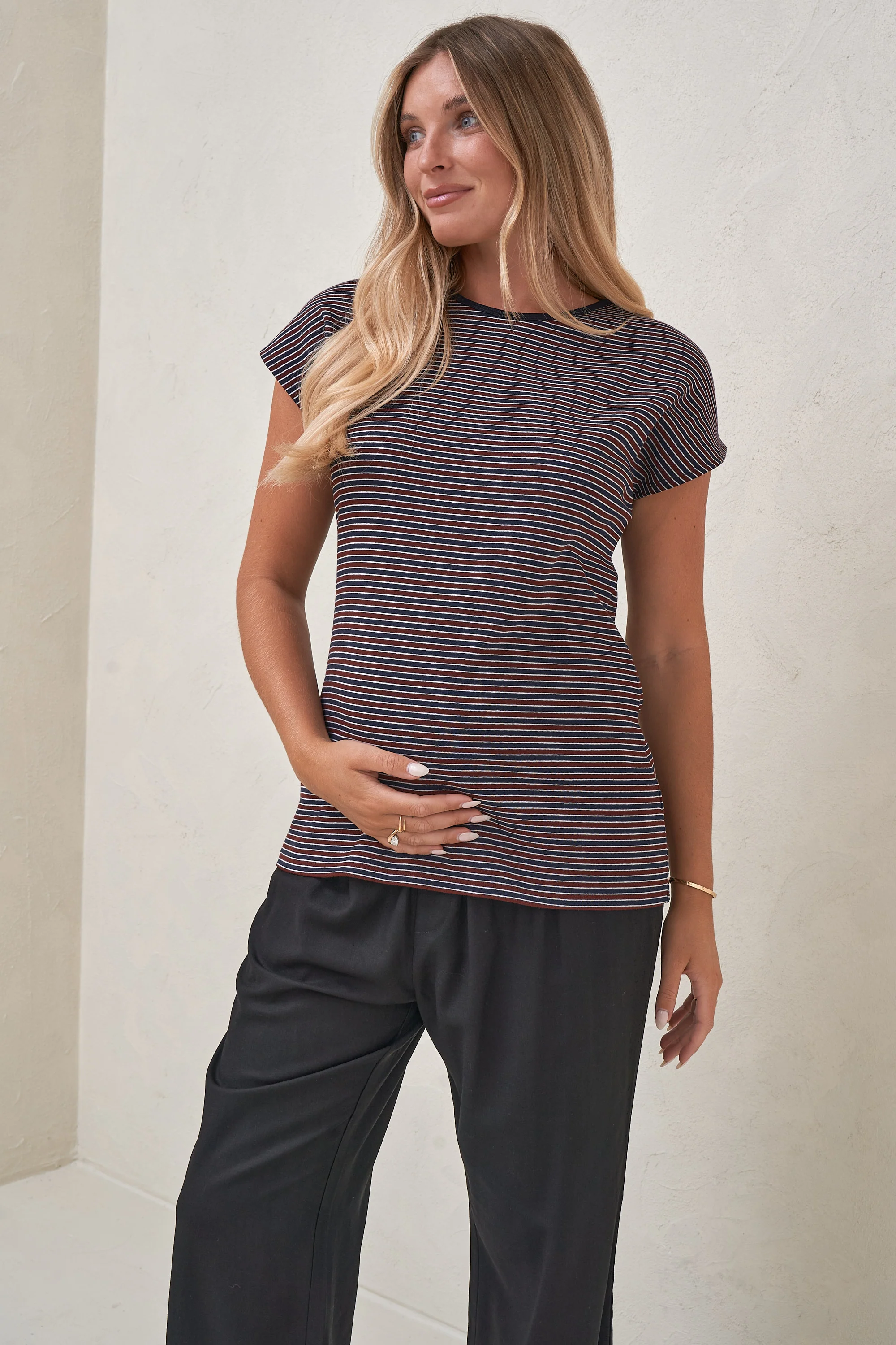 Minimalist Stretch Jersey Tee - Stripe