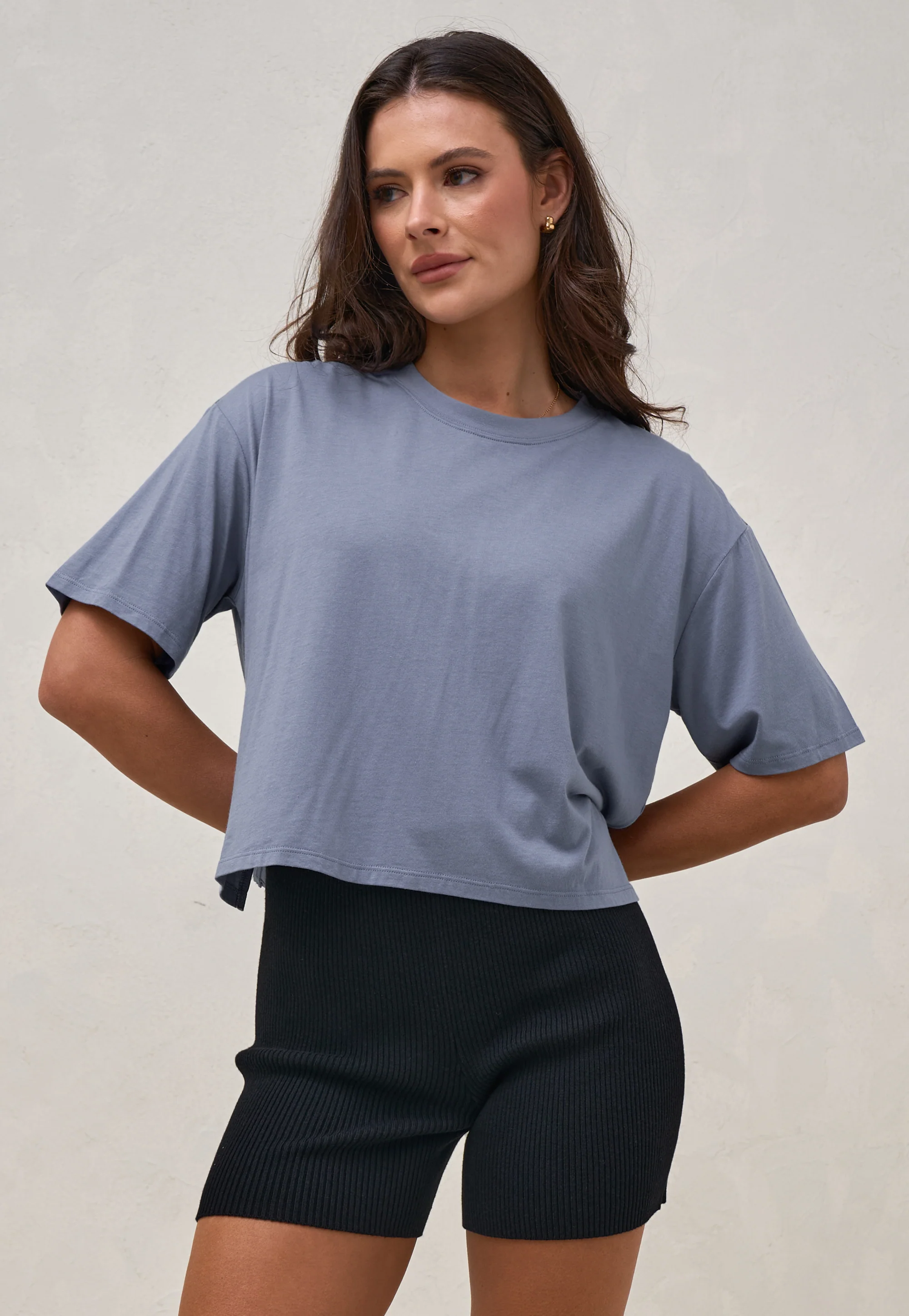 Into It Crop Tee - Blue - Image 6