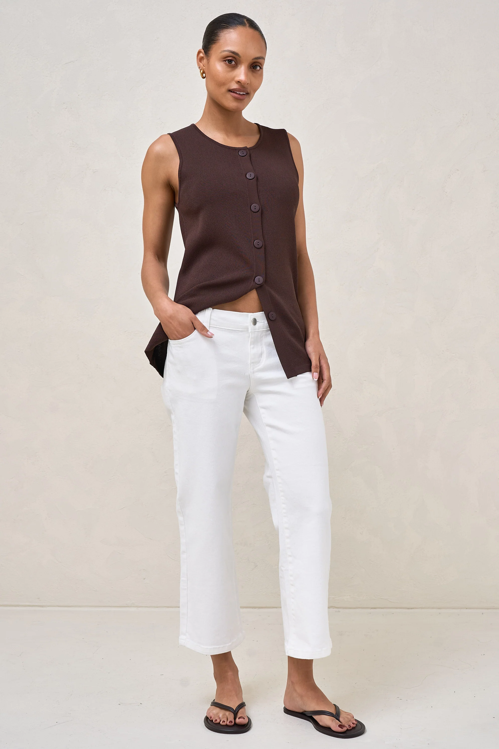 Walk The Talk Crop Wide Jean - White - Image 6
