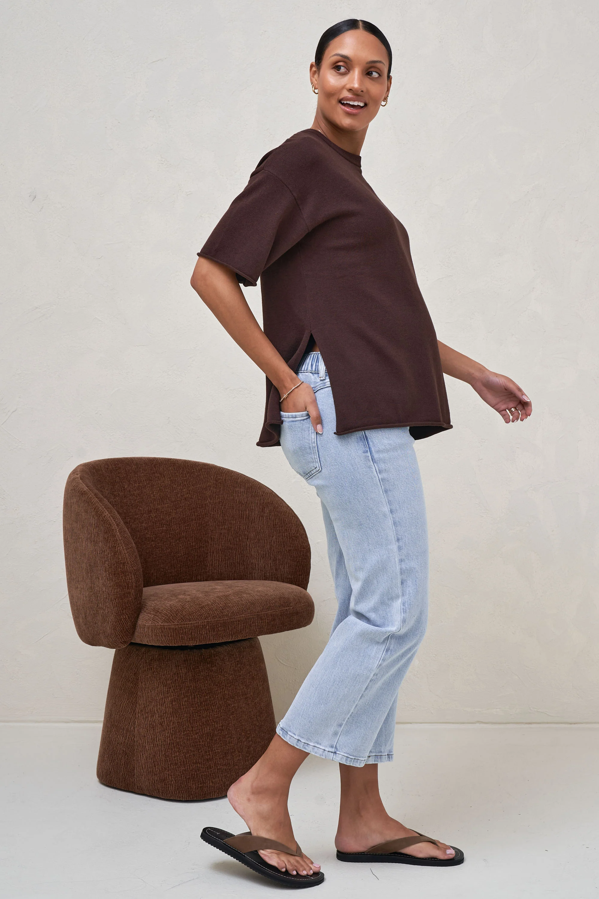 Walk The Talk Crop Wide Jean - Blue Salt