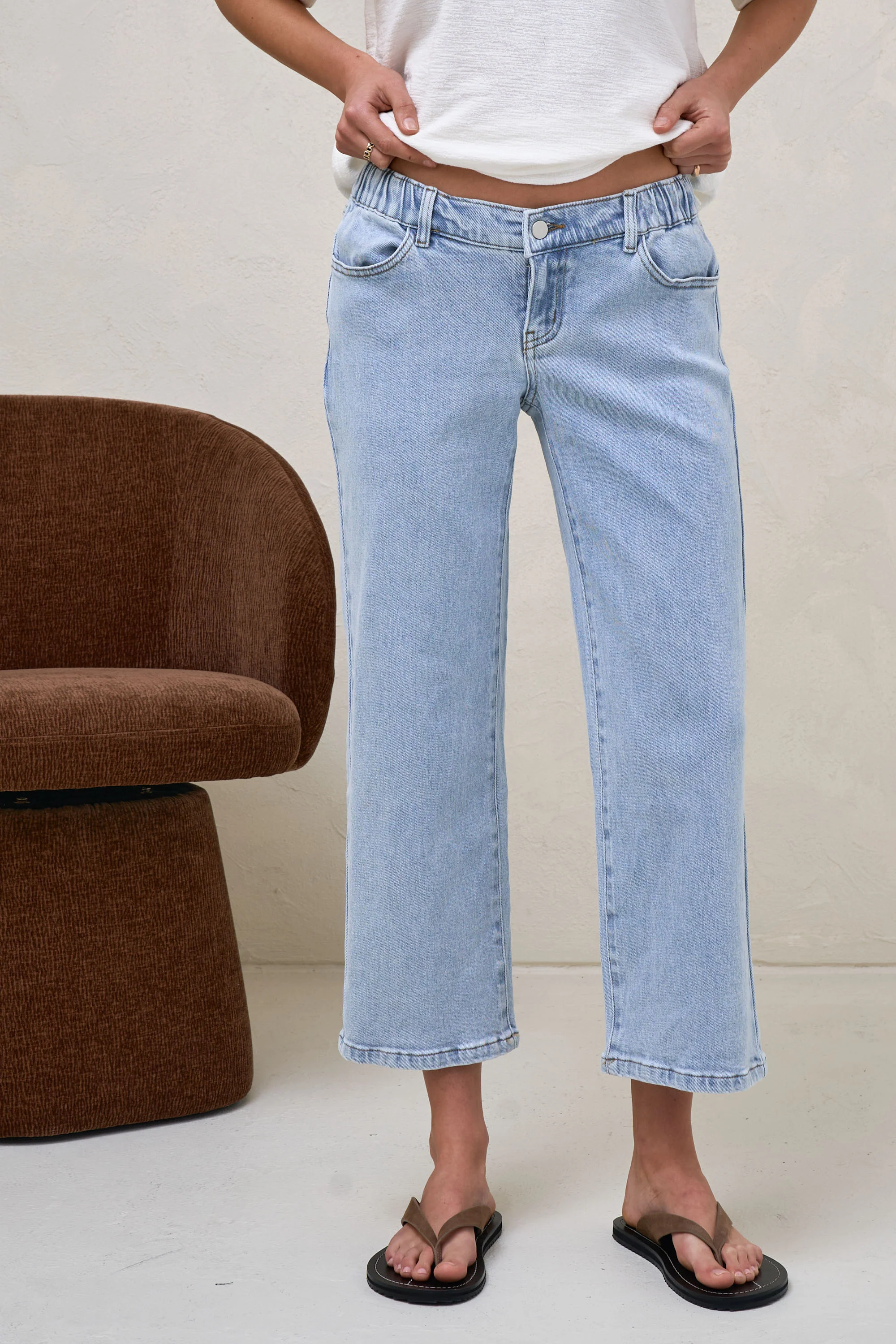Walk The Talk Crop Wide Jean - Blue Salt - Image 10