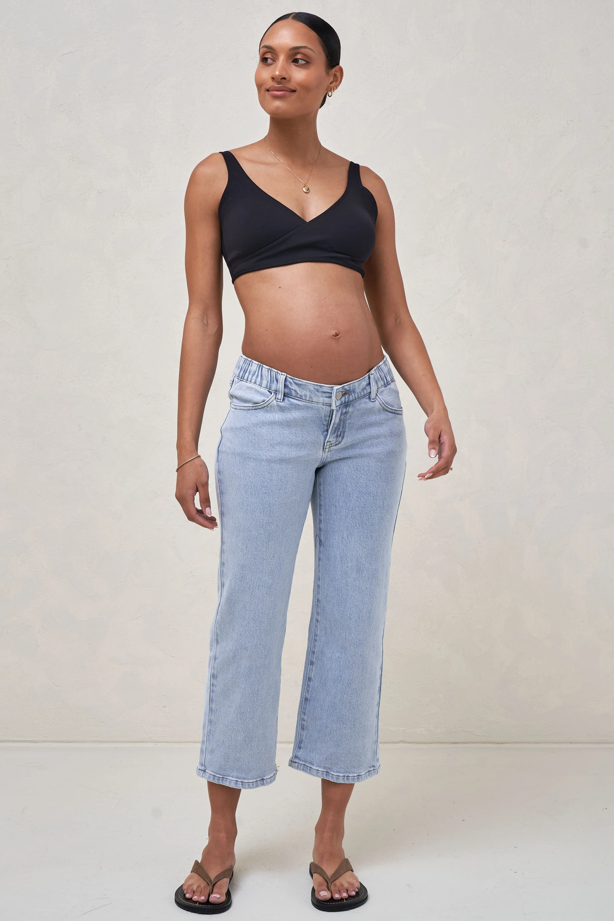 Walk The Talk Crop Wide Jean - Blue Salt - Image 2