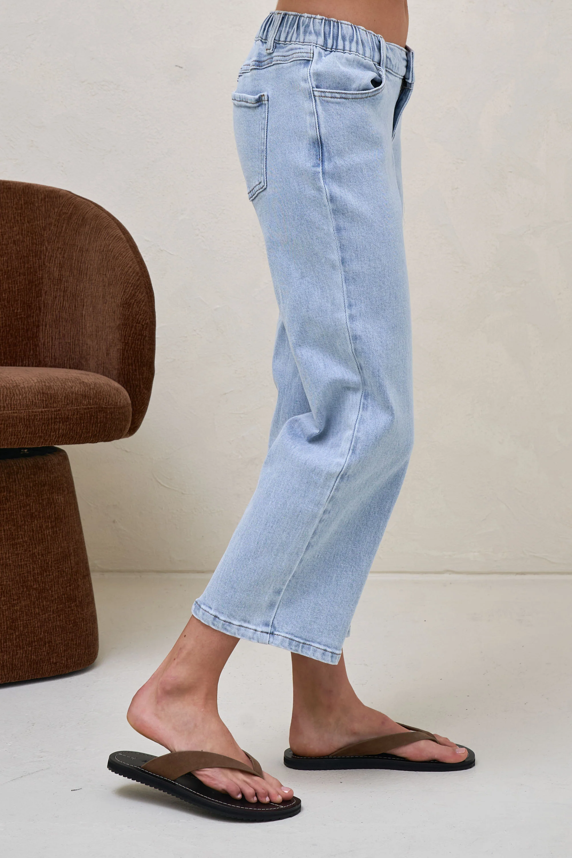 Walk The Talk Crop Wide Jean - Blue Salt - Image 8