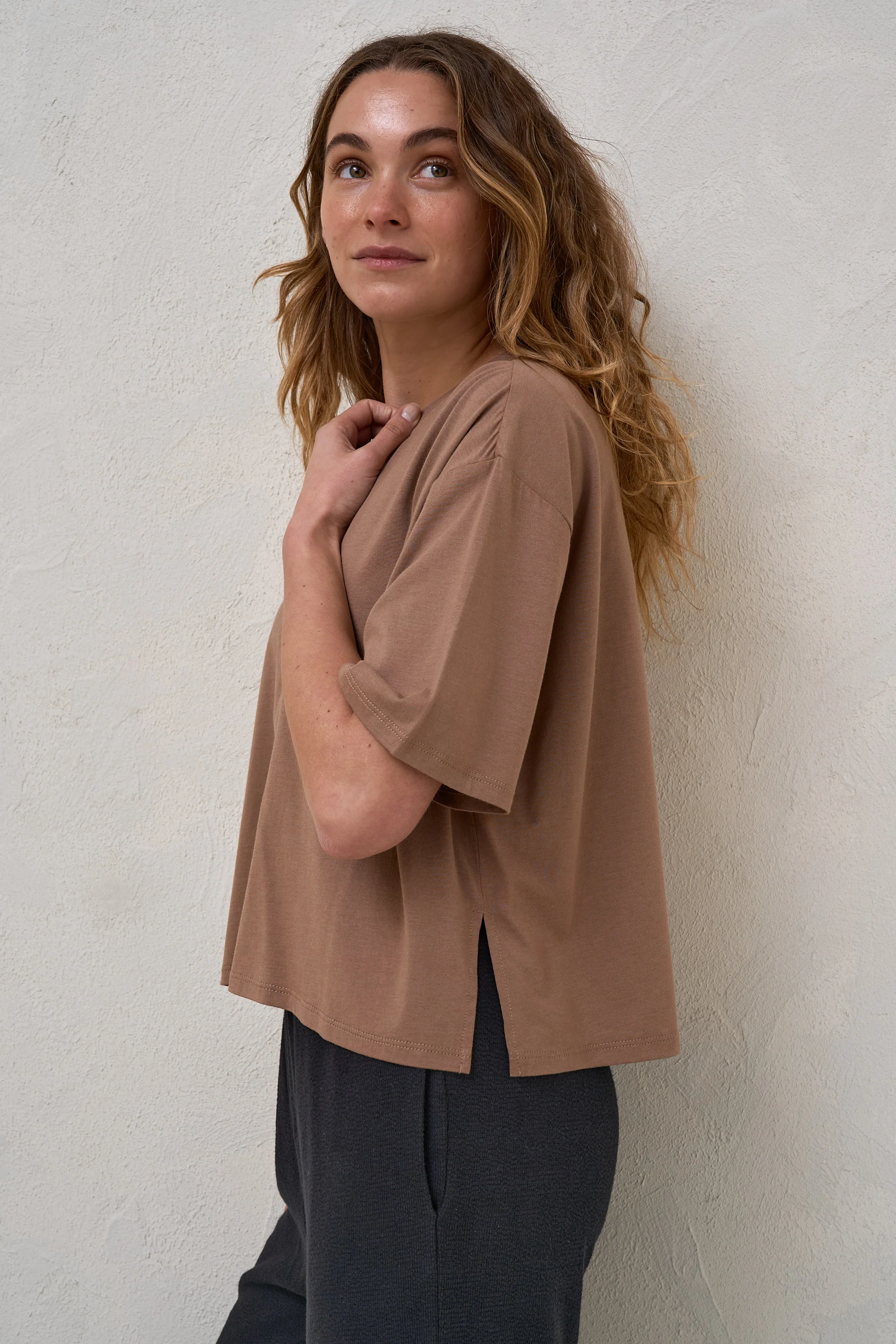Into It Crop Tee - Brown* - Image 10
