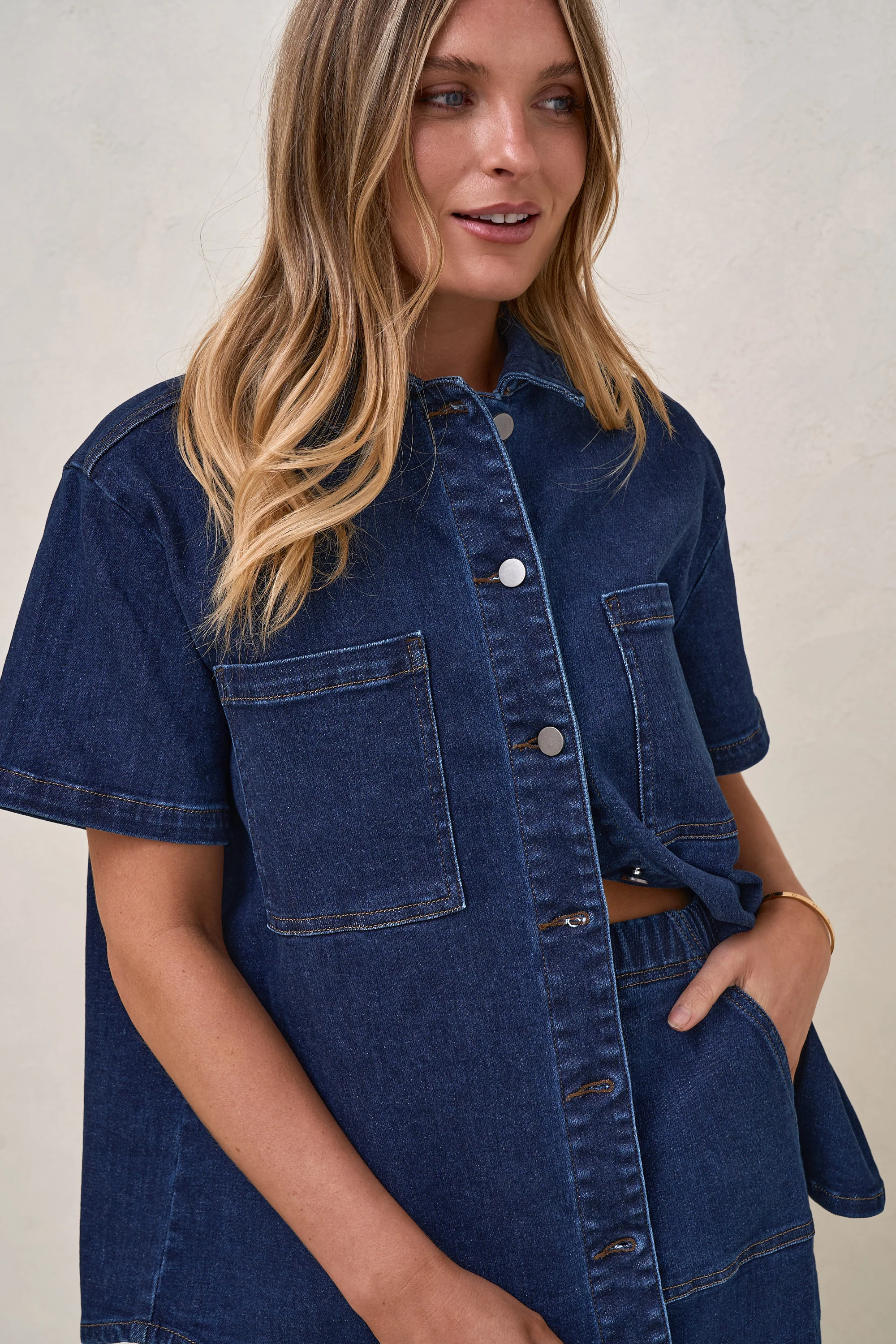 Daybreak Short Sleeve Shirt - Indigo - Image 8