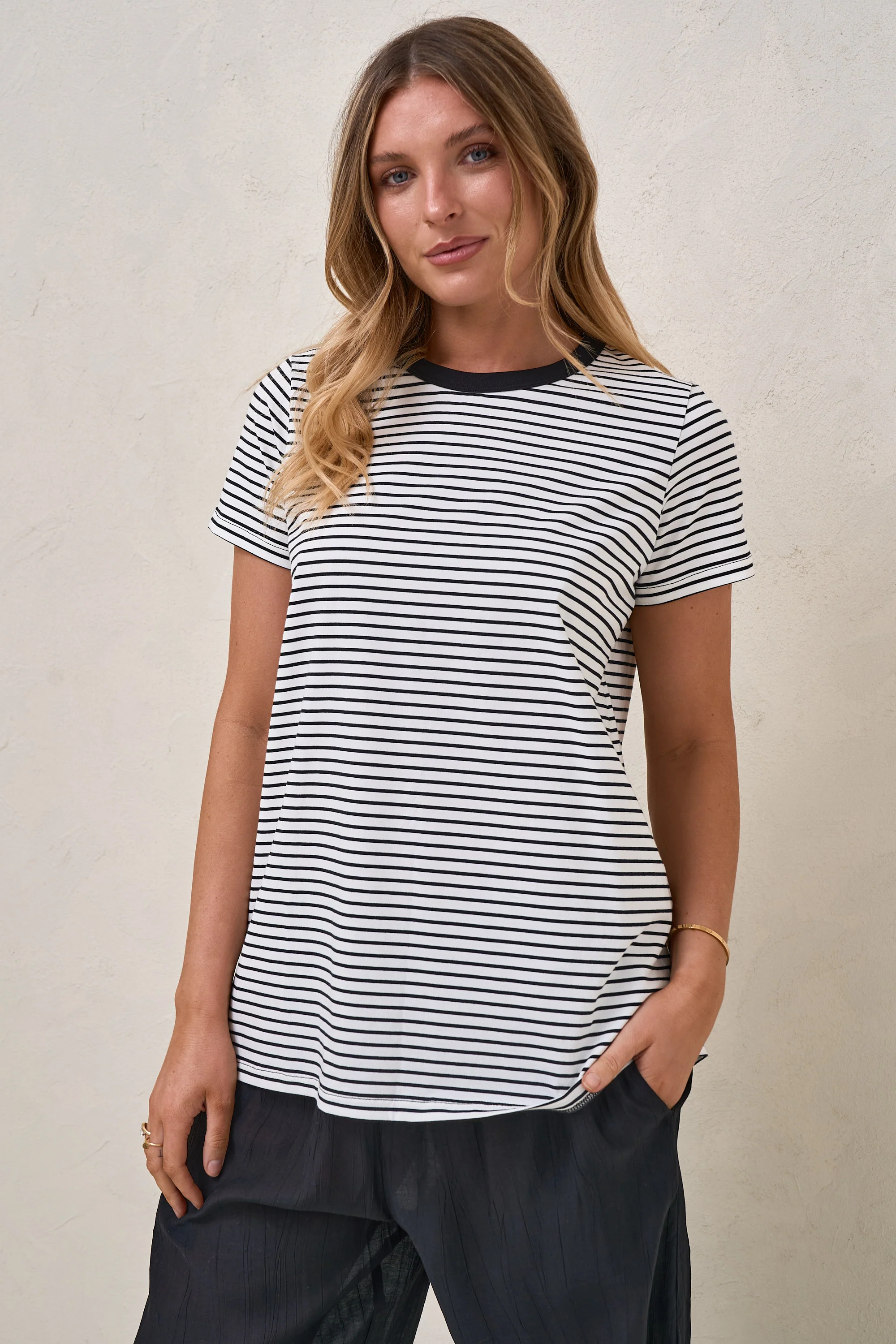 Homebase Tee - Wht/Blk Stripe - Image 6
