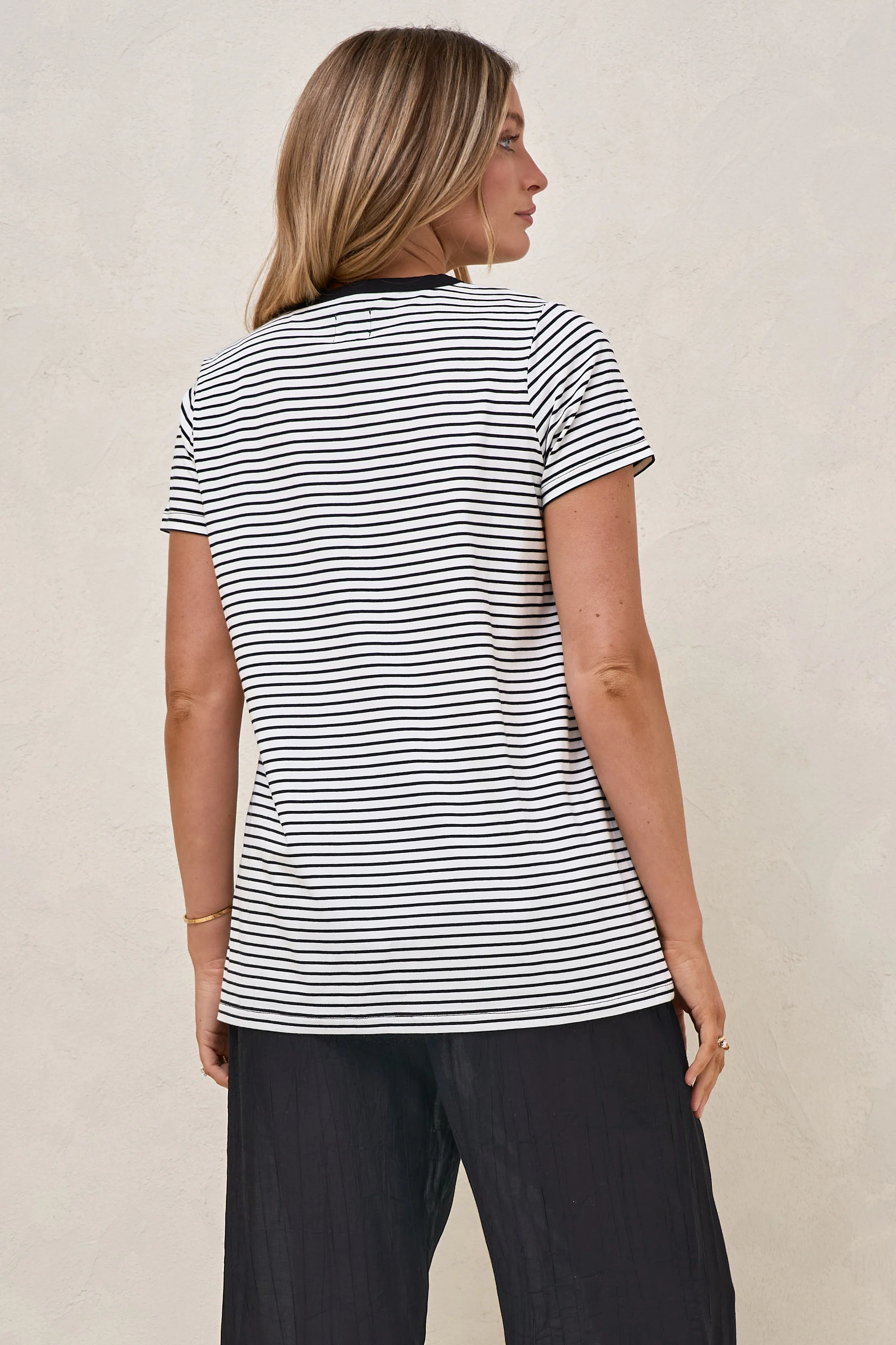 Homebase Tee - Wht/Blk Stripe - Image 9