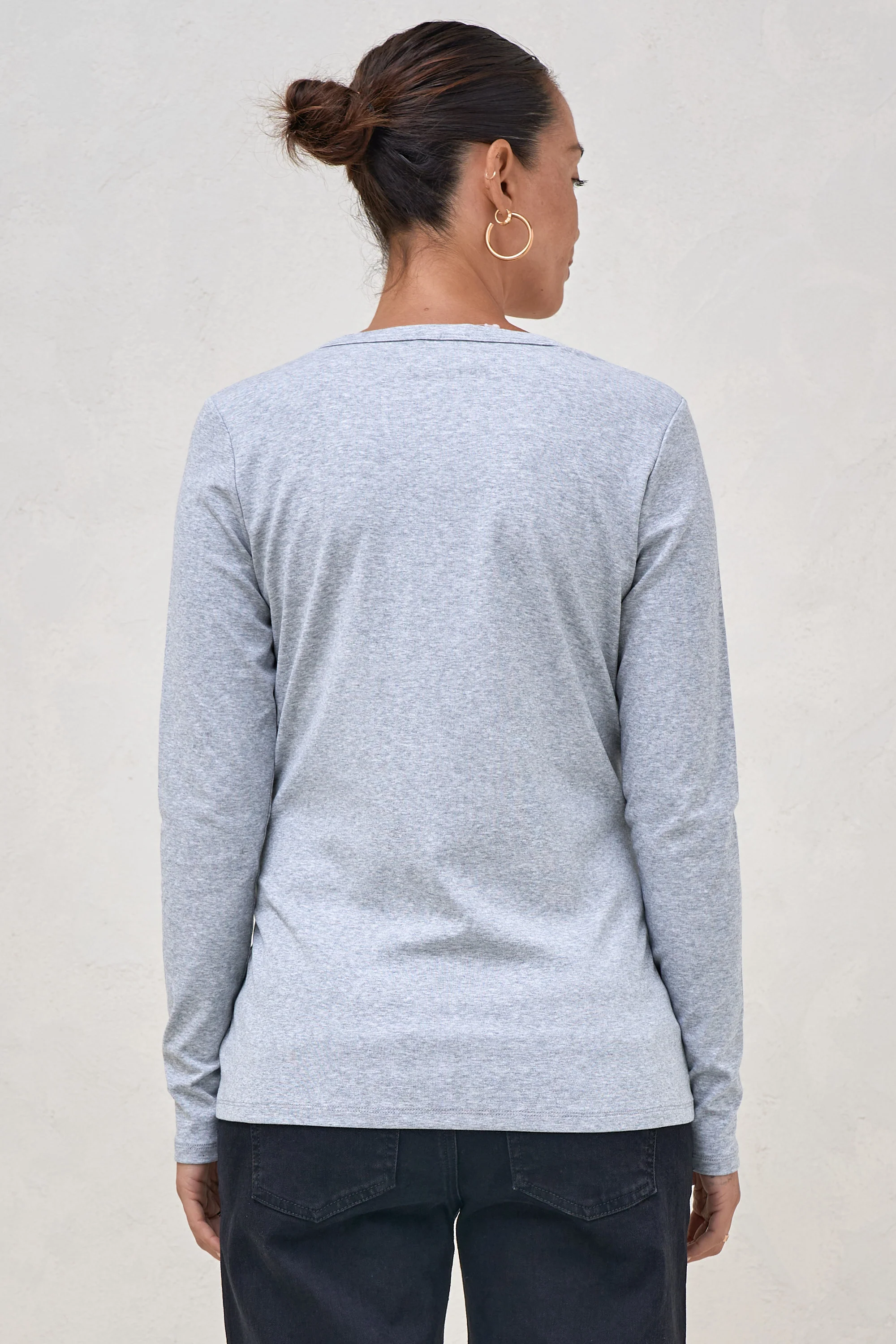 Whispers Long Sleeve Nursing Top - Mid Grey Marle - Image 3