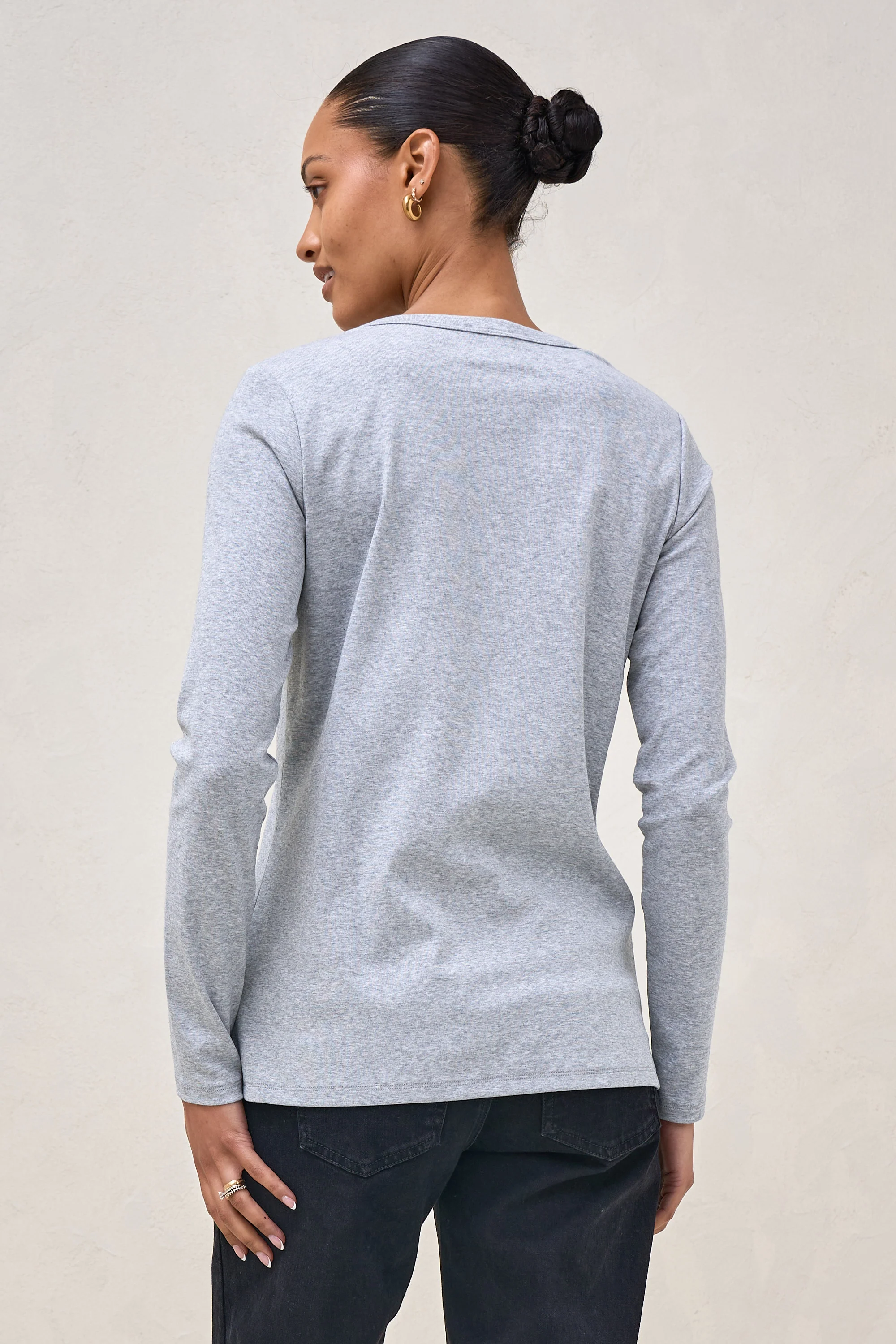 Whispers Long Sleeve Nursing Top - Mid Grey Marle - Image 9