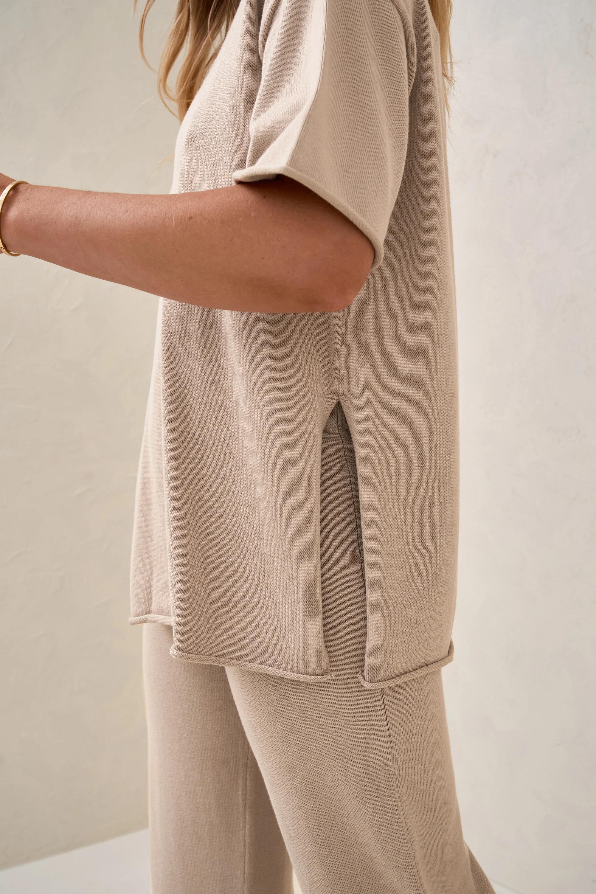 Cloud Nine Knit Tee - Oatmeal - Image 10