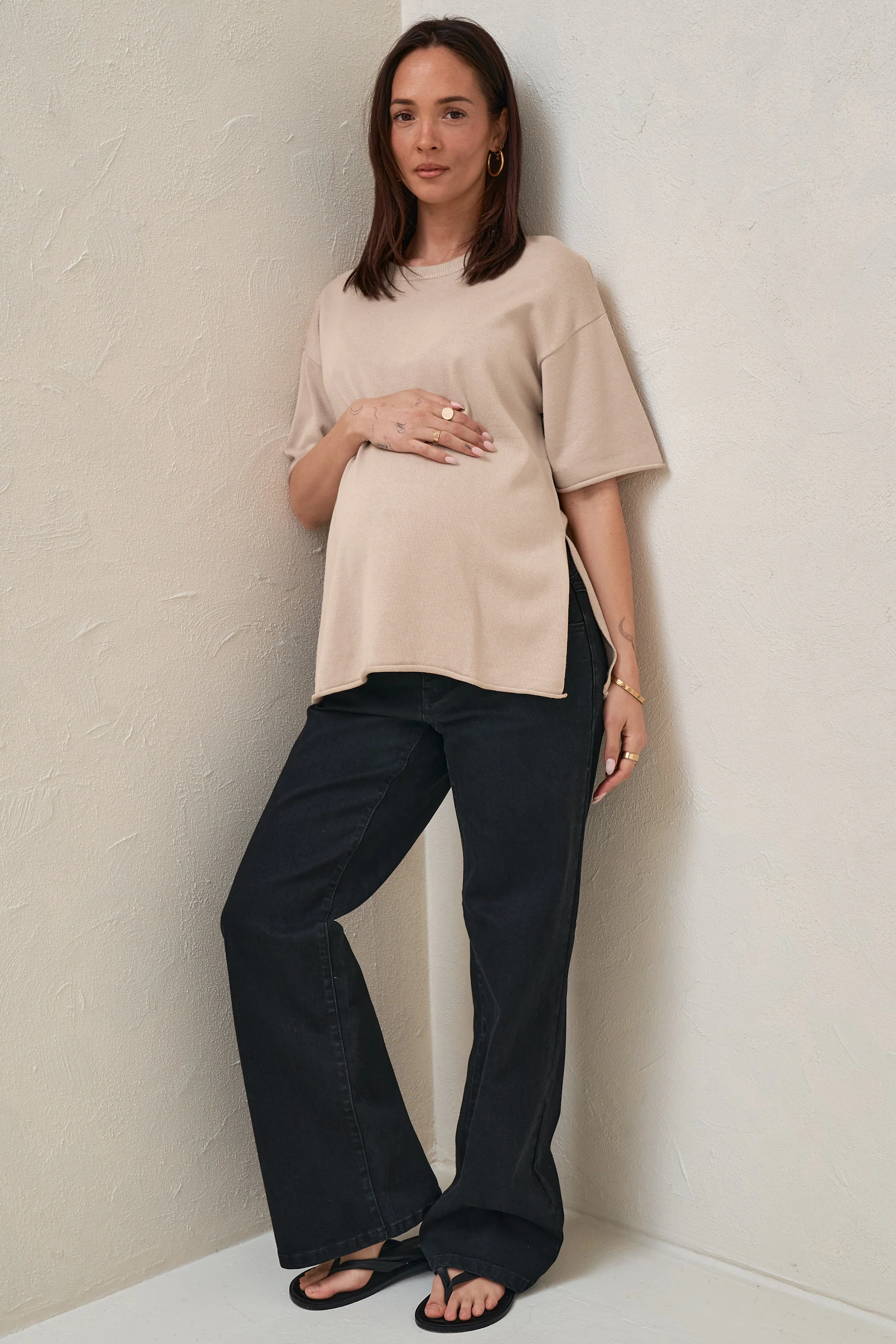 Cloud Nine Knit Tee - Oatmeal - Image 3