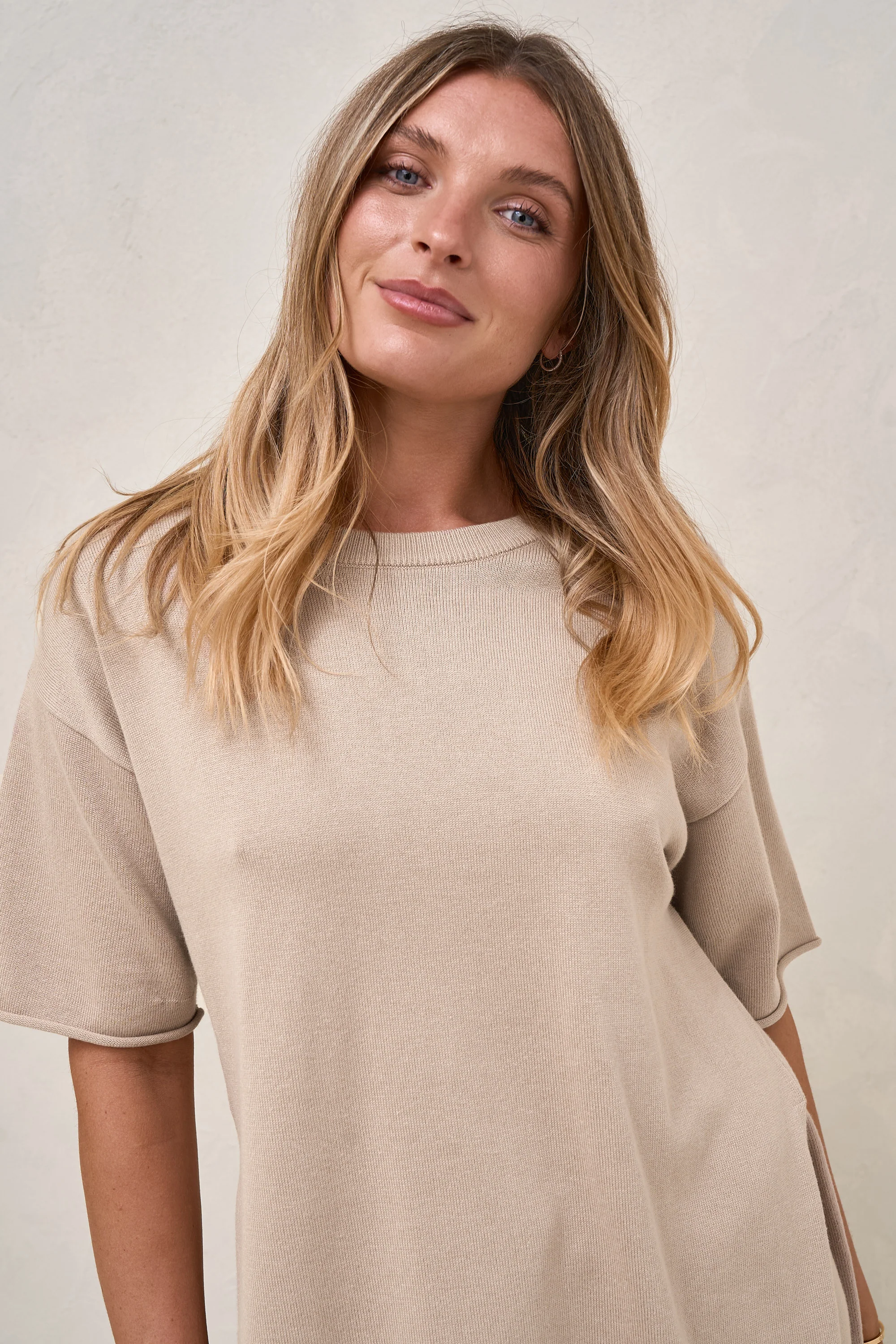 Cloud Nine Knit Tee - Oatmeal - Image 7