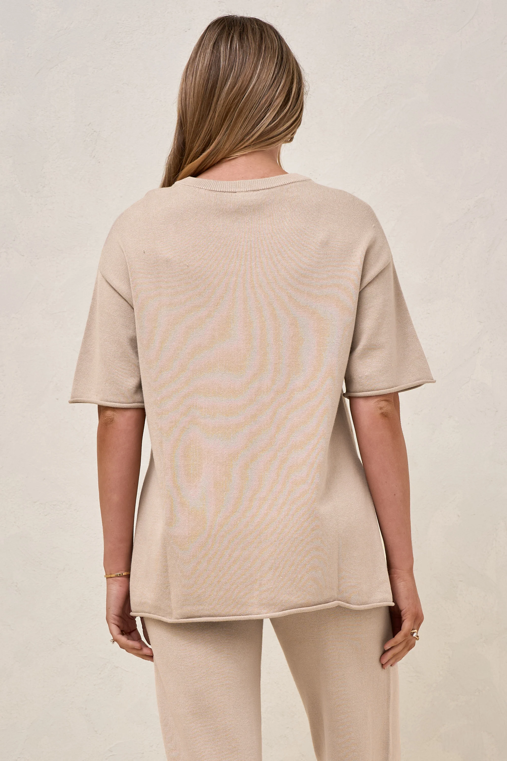 Cloud Nine Knit Tee - Oatmeal - Image 8