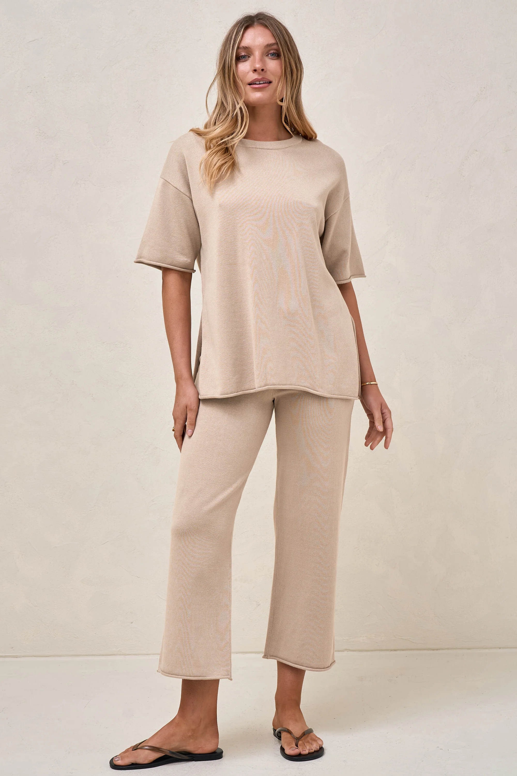 Cloud Nine Knit Tee - Oatmeal - Image 9