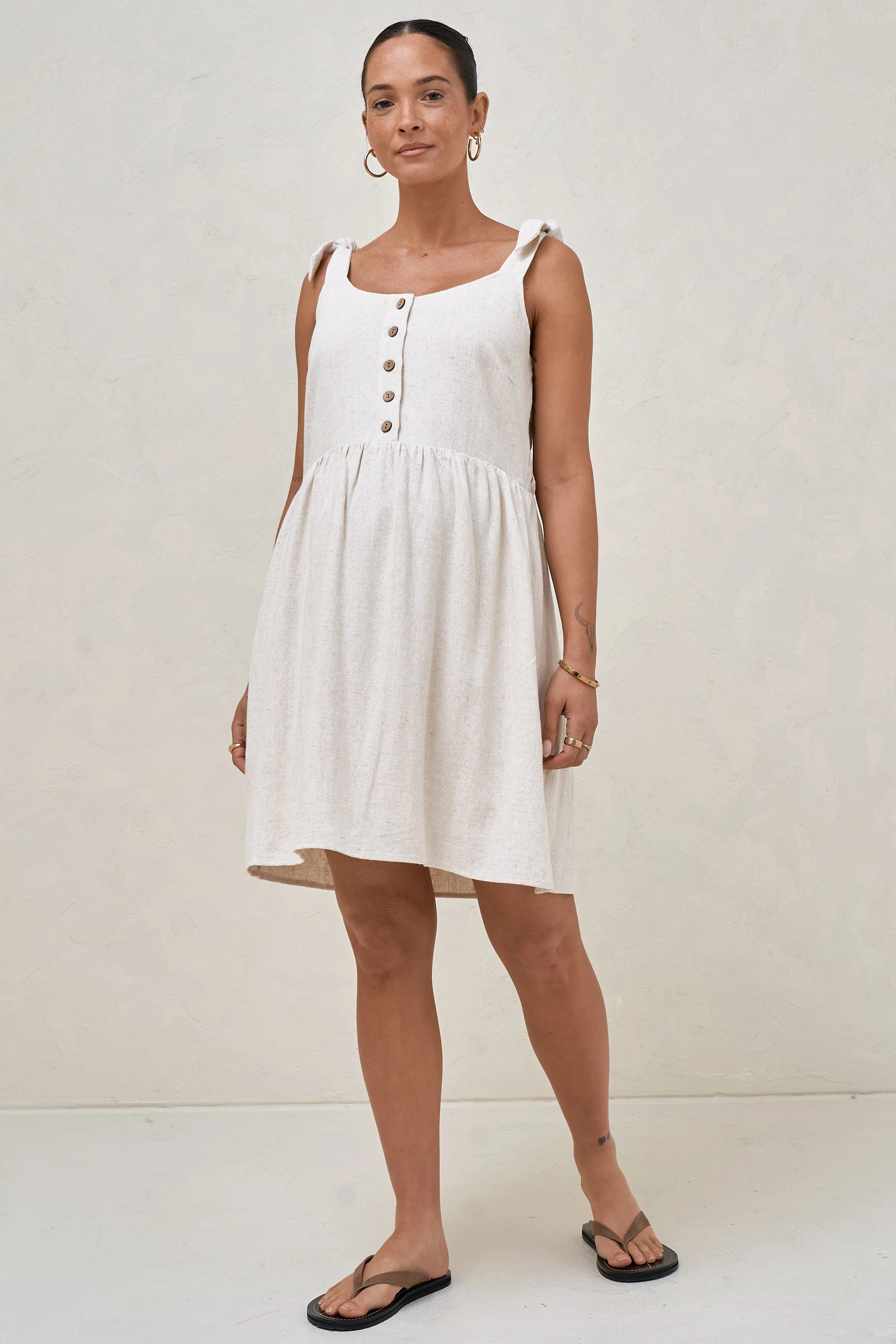 Breeze Along Mini Dress - Natural Fleck - Image 5