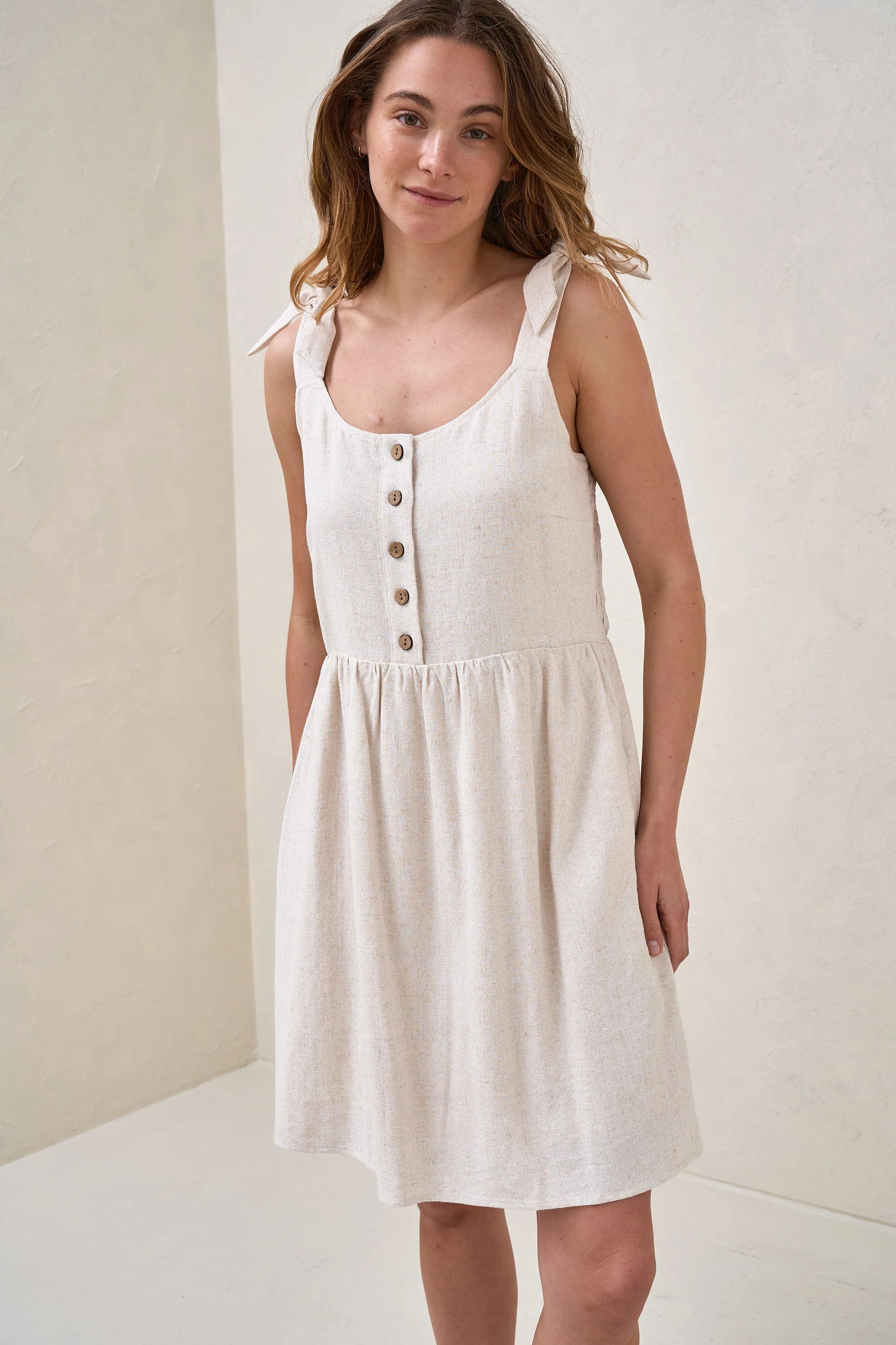 Breeze Along Mini Dress - Natural Fleck - Image 6