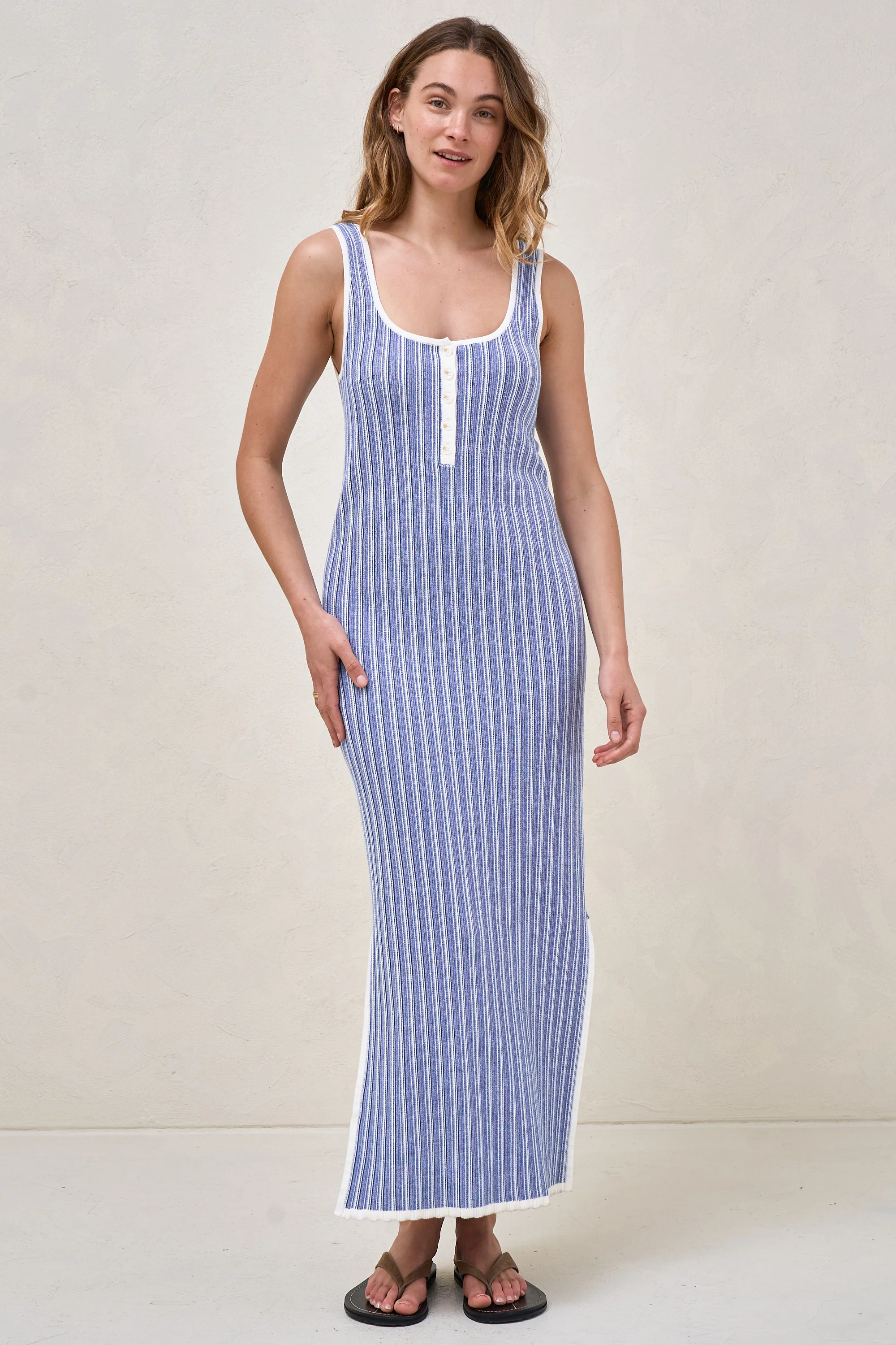 Sunset Column Knit Dress - Blue* - Image 6