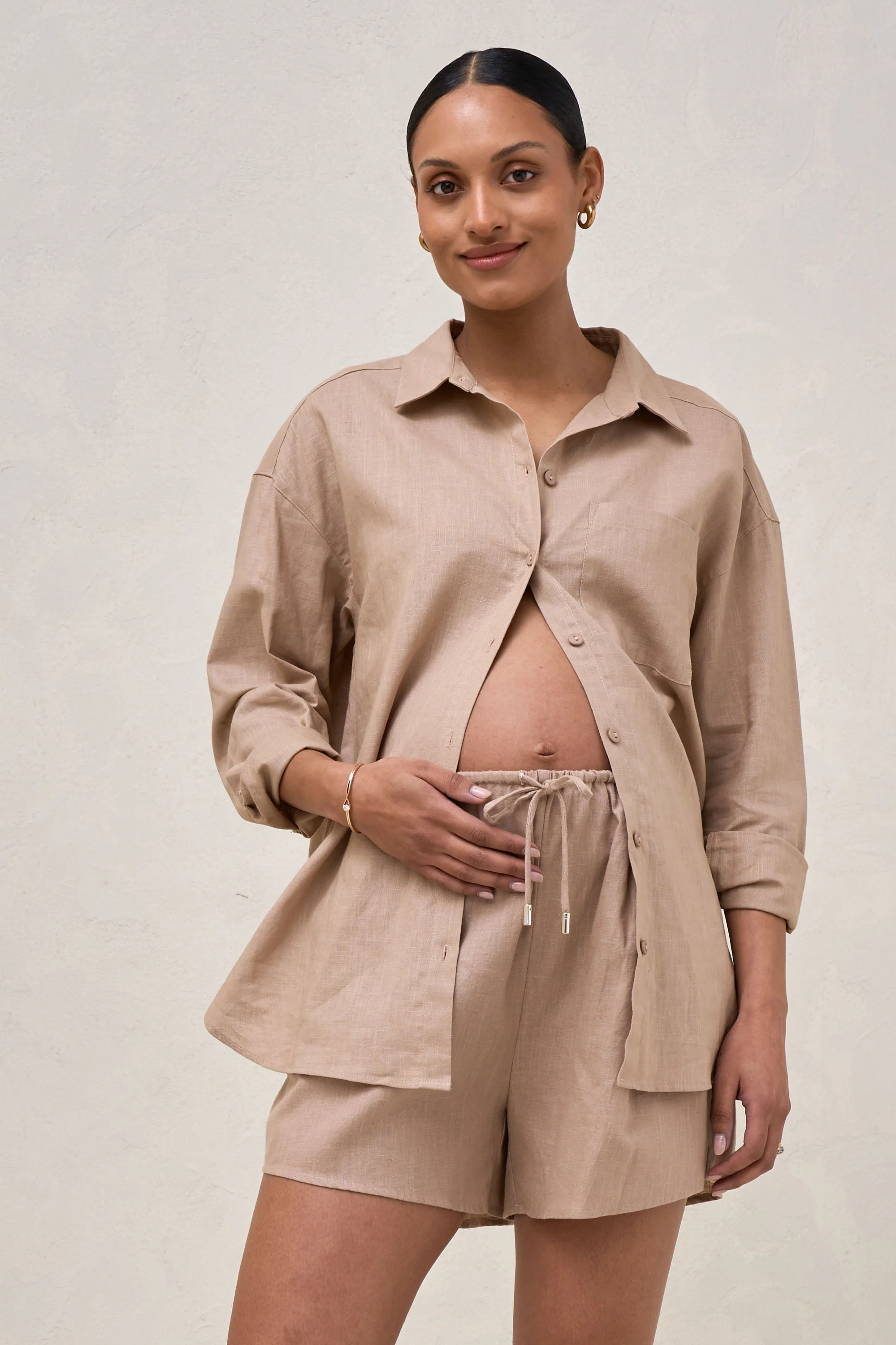 Timeless Relaxed Linen Shirt - Biscuit* - Image 4