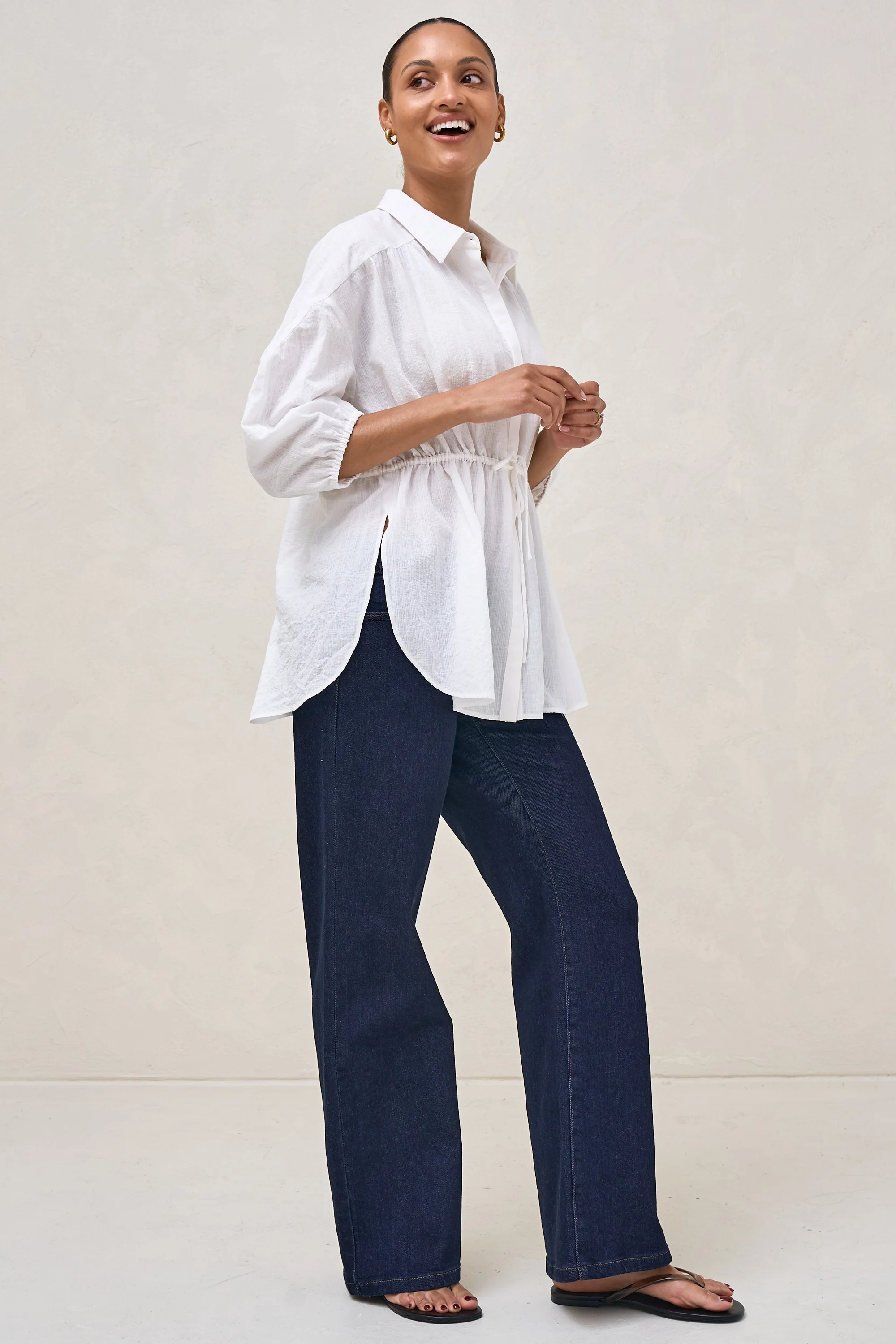 Soft Focus Gathered Top - White - Image 10