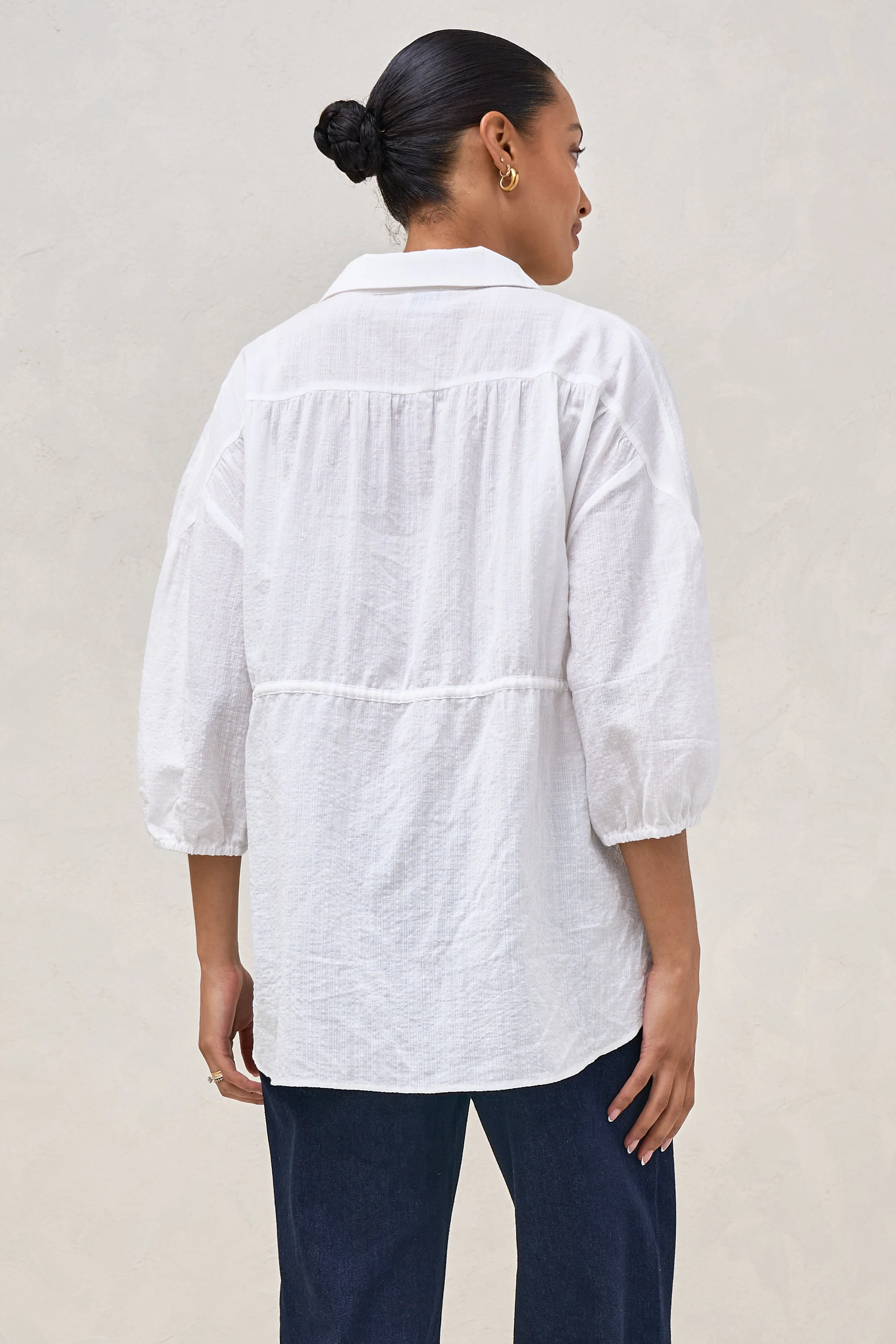 Soft Focus Gathered Top - White - Image 7