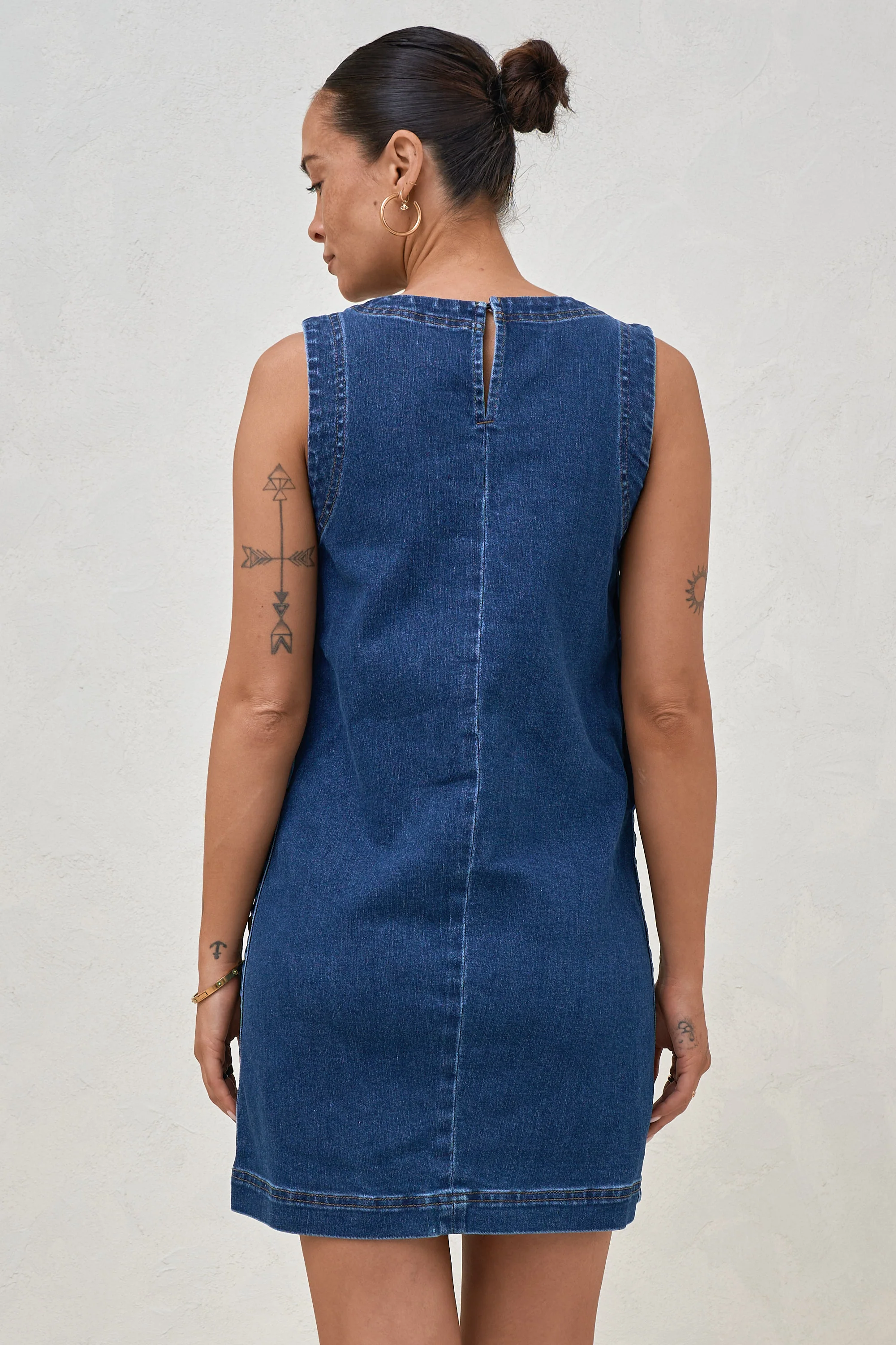 Short Story Denim Dress - Indigo - Image 3