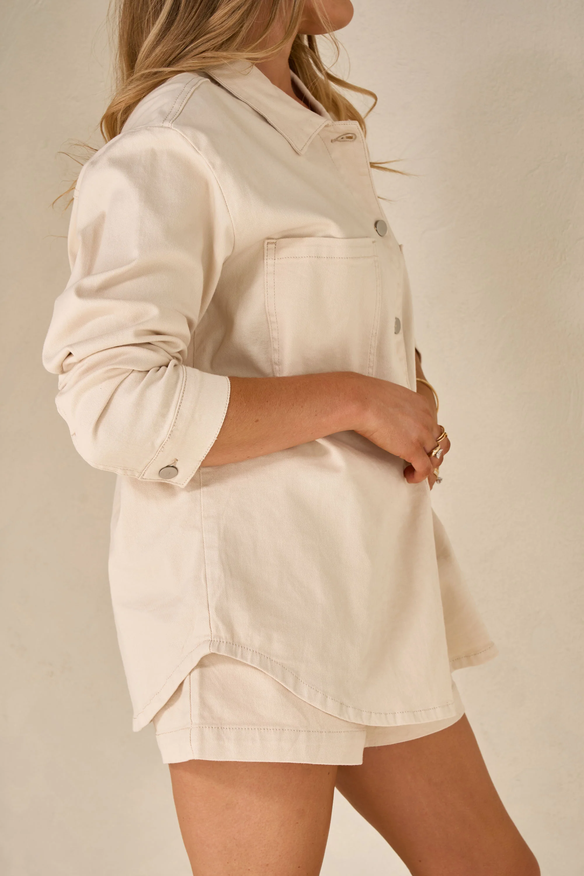 Frequent Denim Shirt - Ecru - Image 7