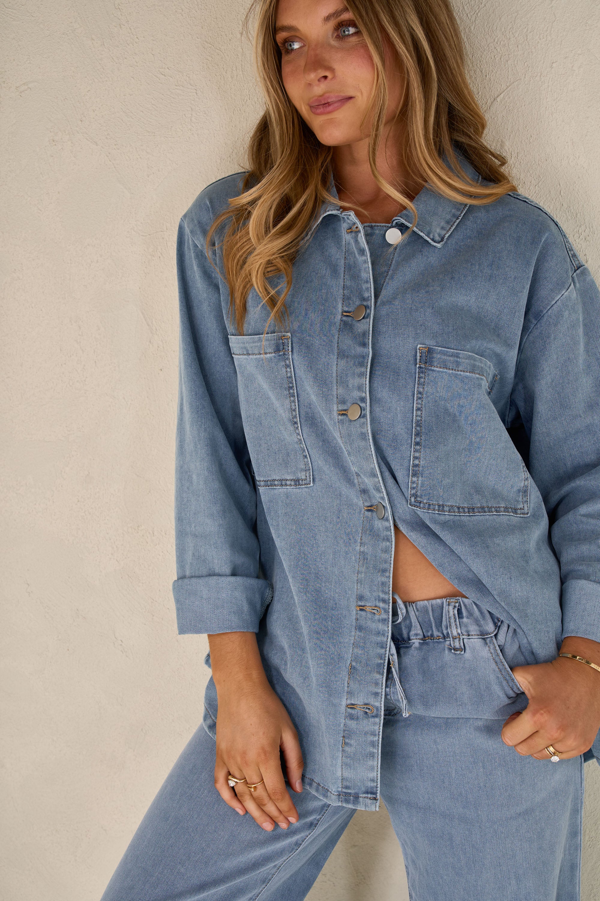 Frequent Denim Shirt - Light Blue - Image 7