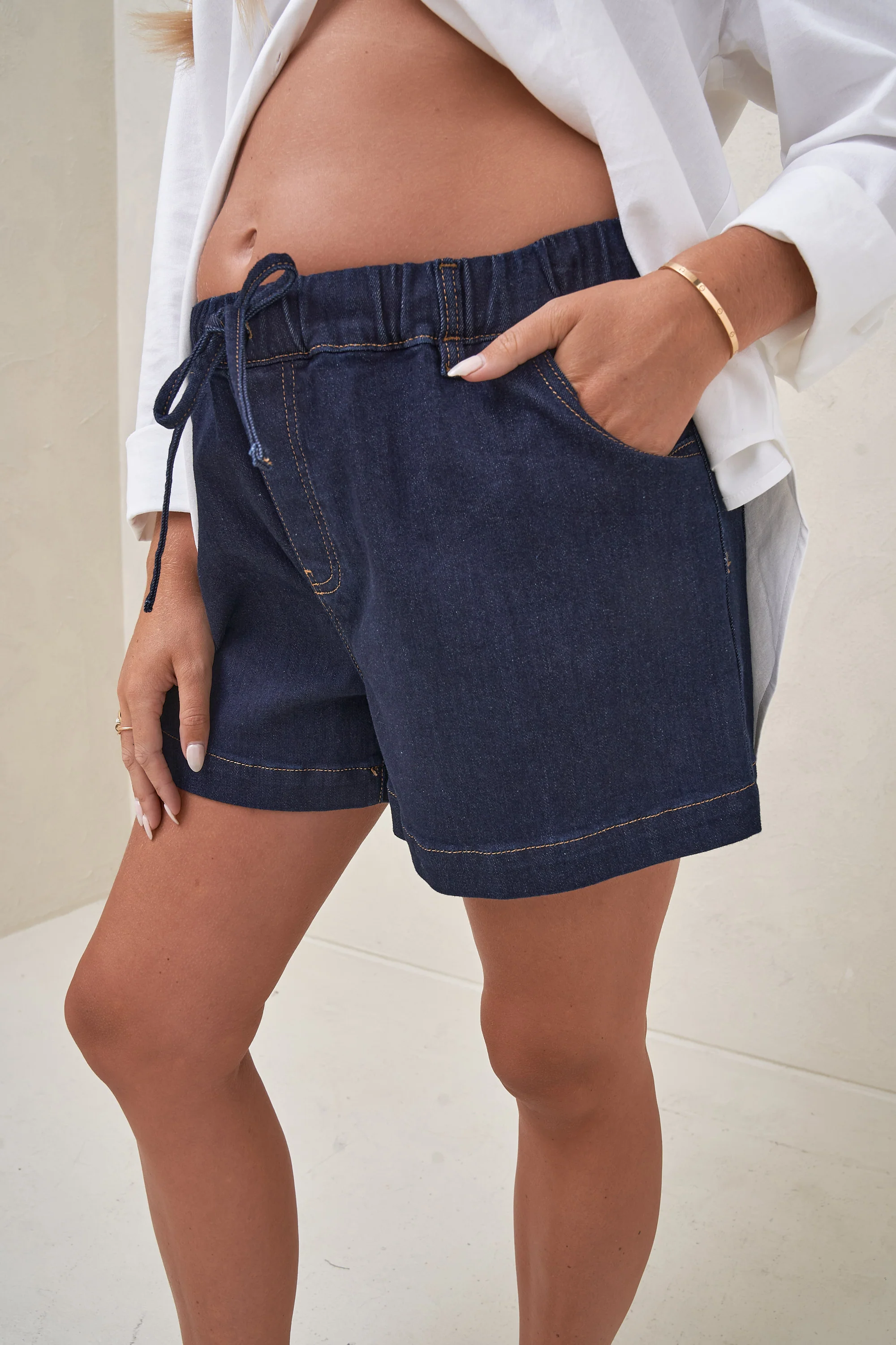 Frequent High Waist Short - Indigo - Image 2