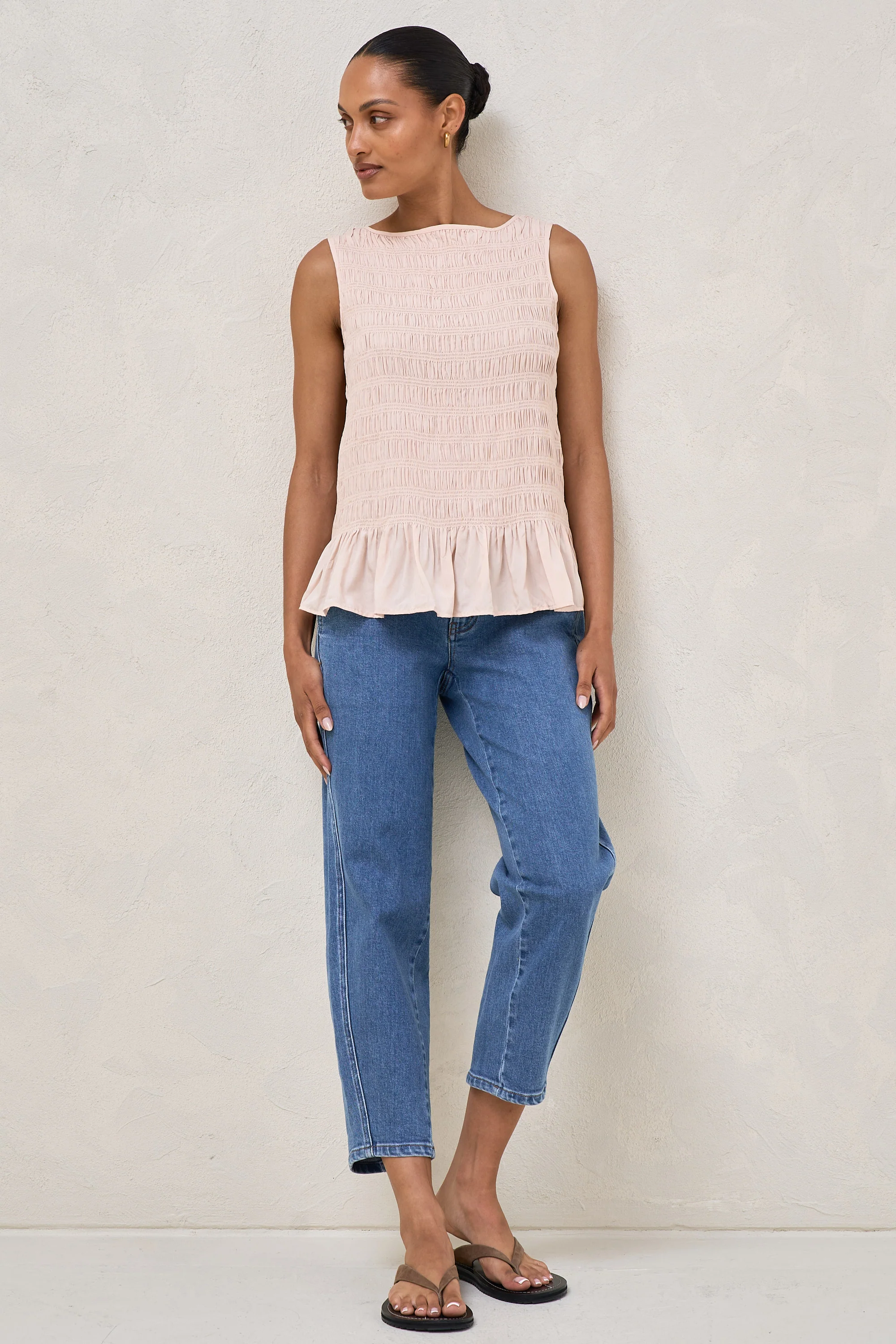 Blurred Lines Gathered Top - Soft Pink - Image 6