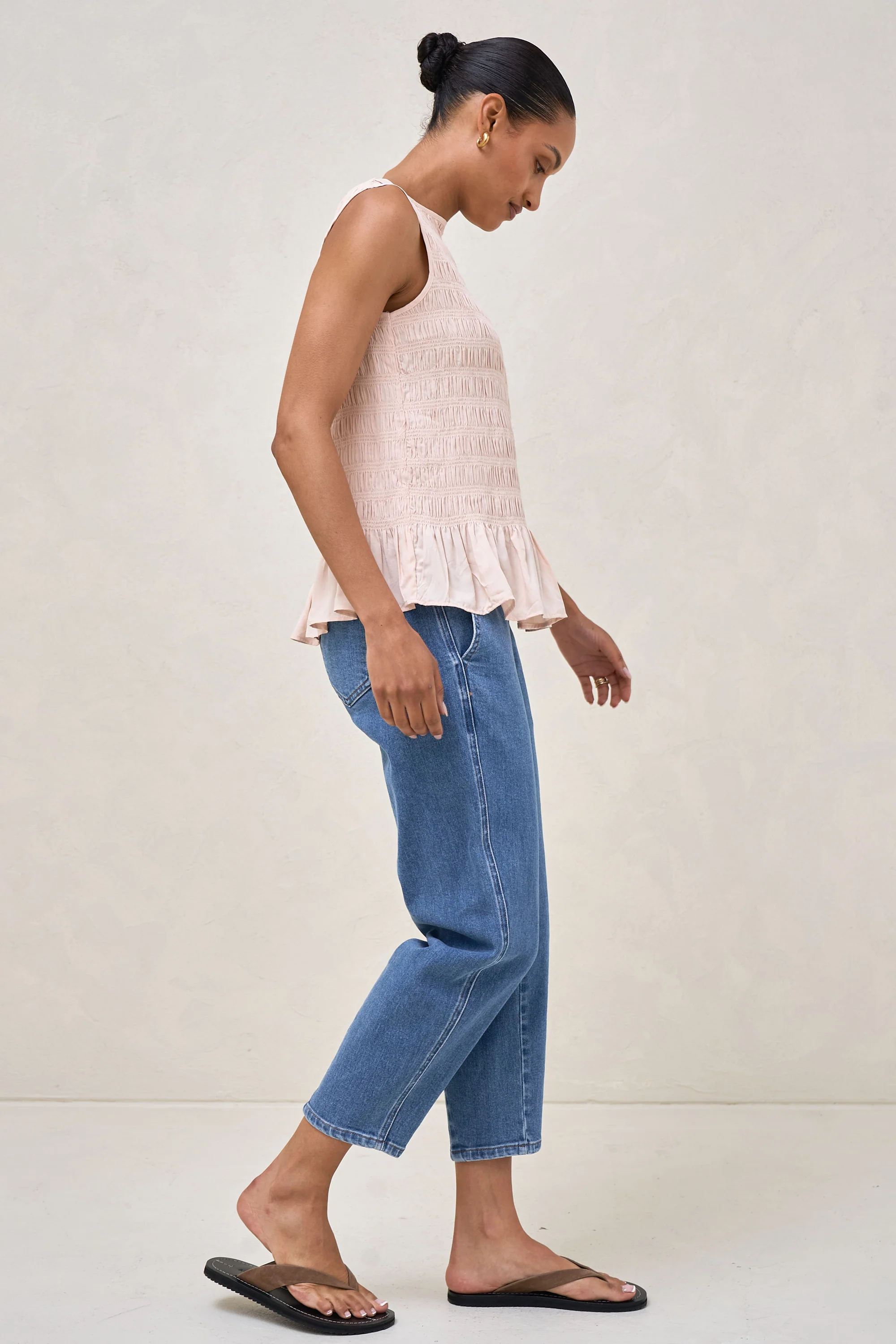 Blurred Lines Gathered Top - Soft Pink - Image 7