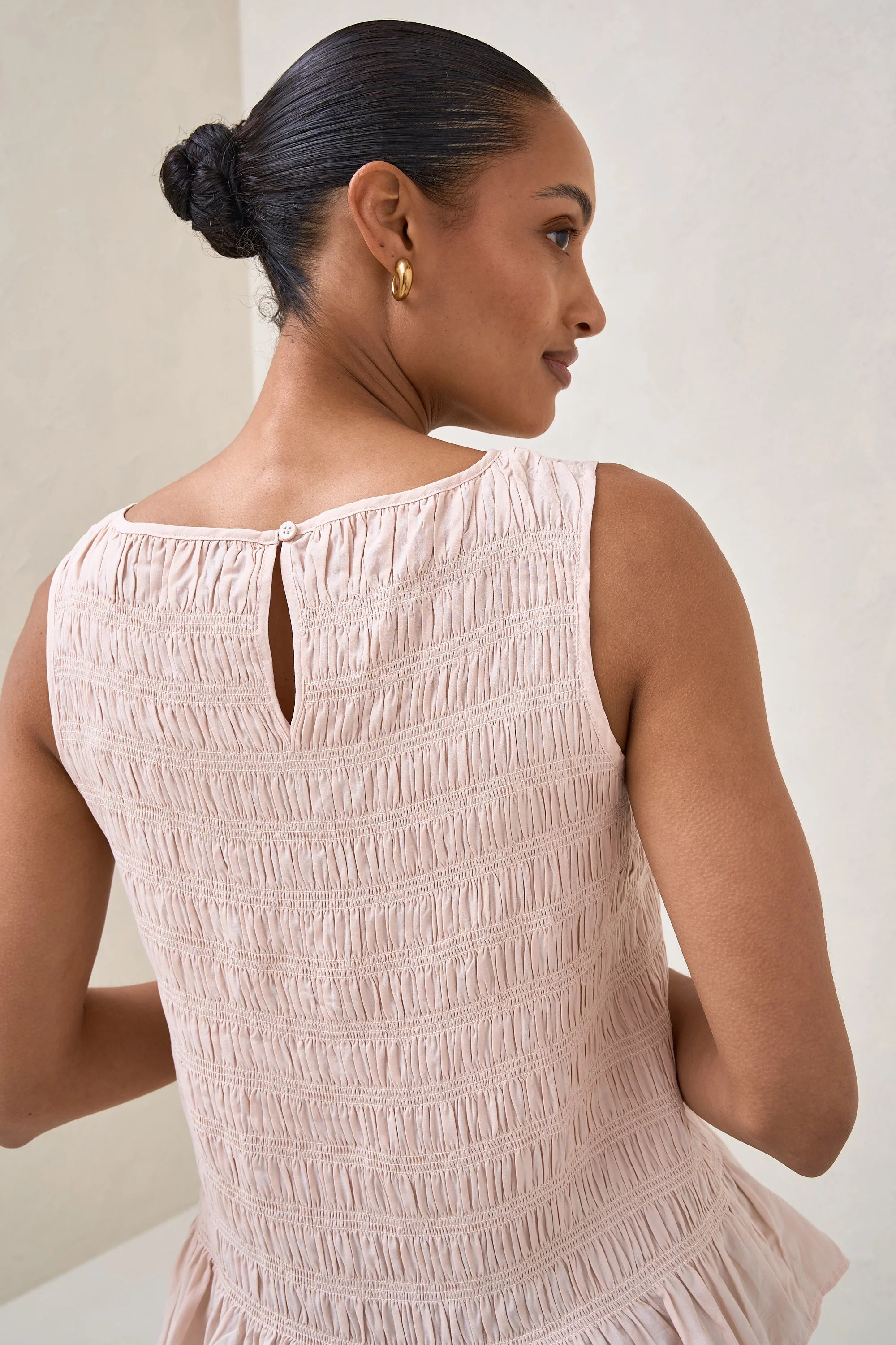 Blurred Lines Gathered Top - Soft Pink - Image 9