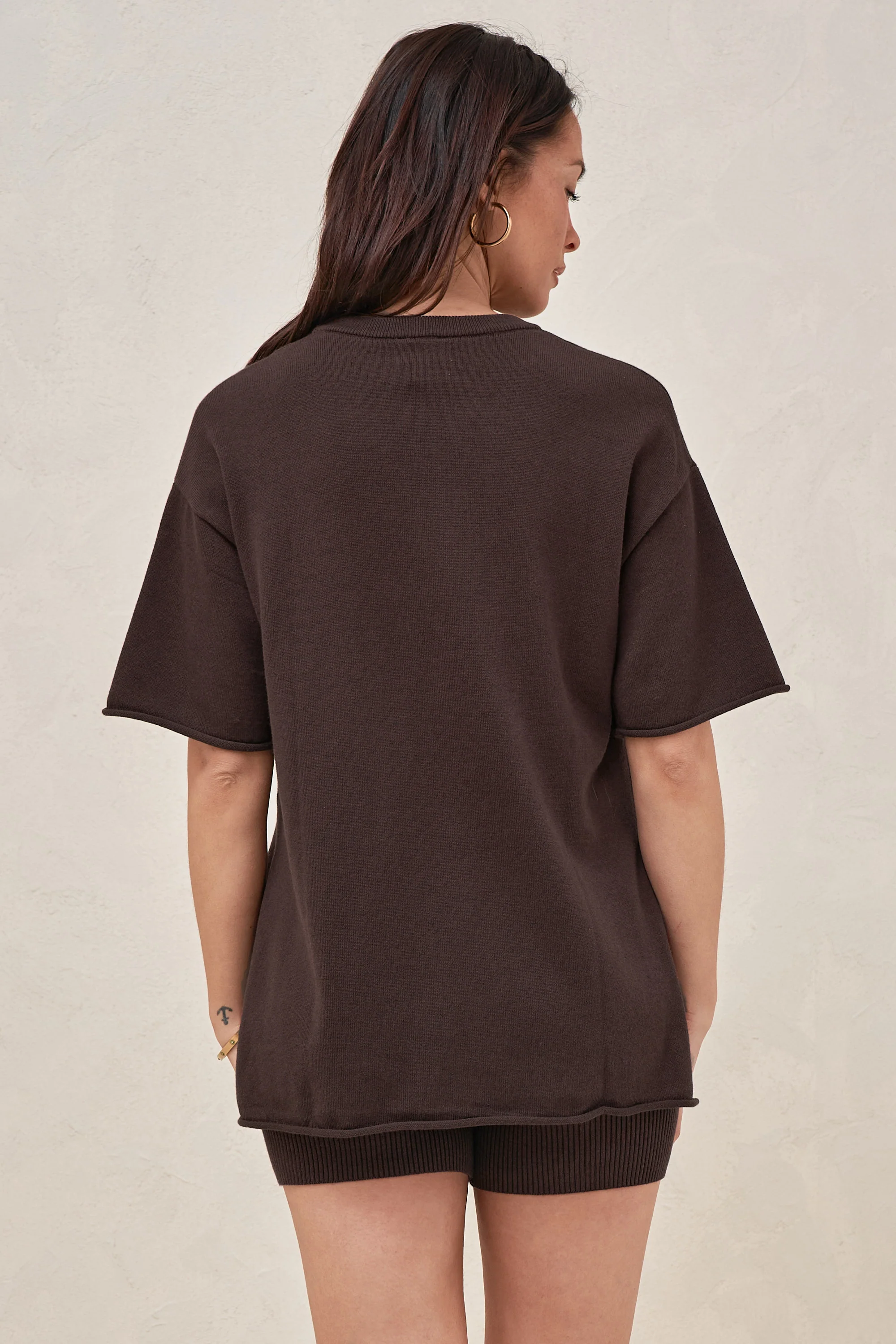 Cloud Nine Knit Tee - Chocolate - Image 3