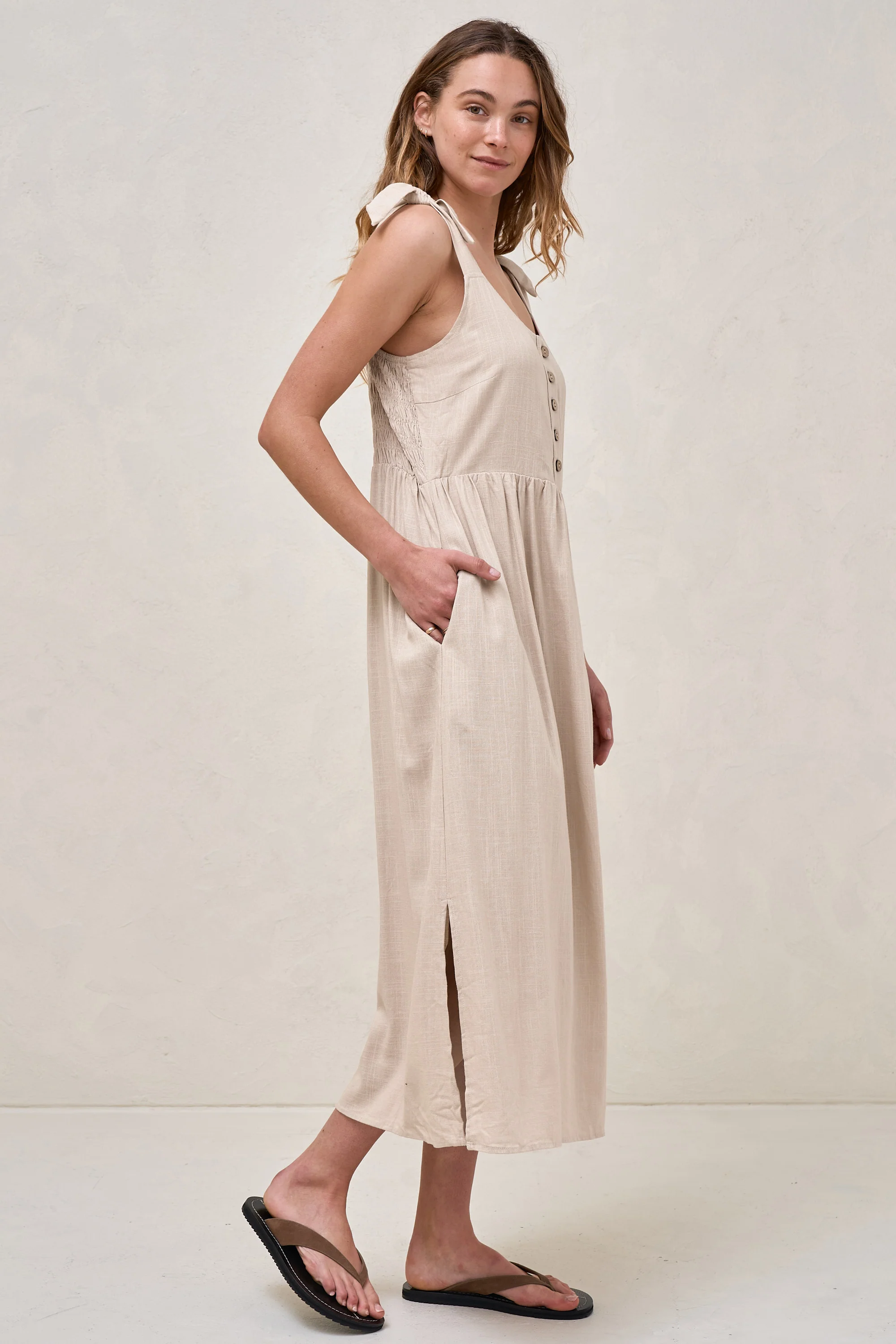 Breeze Along Midi Dress - Natural - Image 7