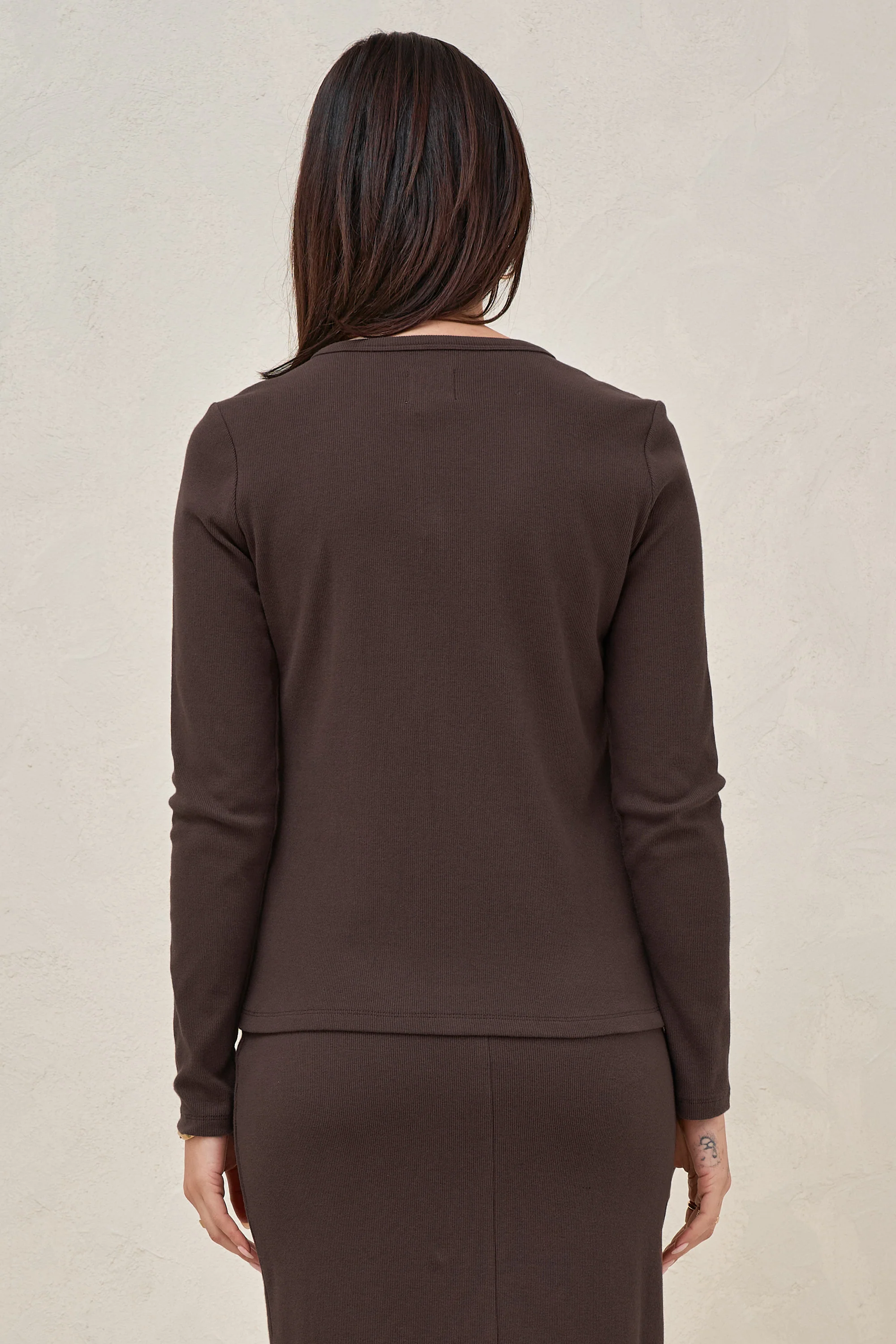 Storyline Long Sleeve Top - Chocolate - Image 4