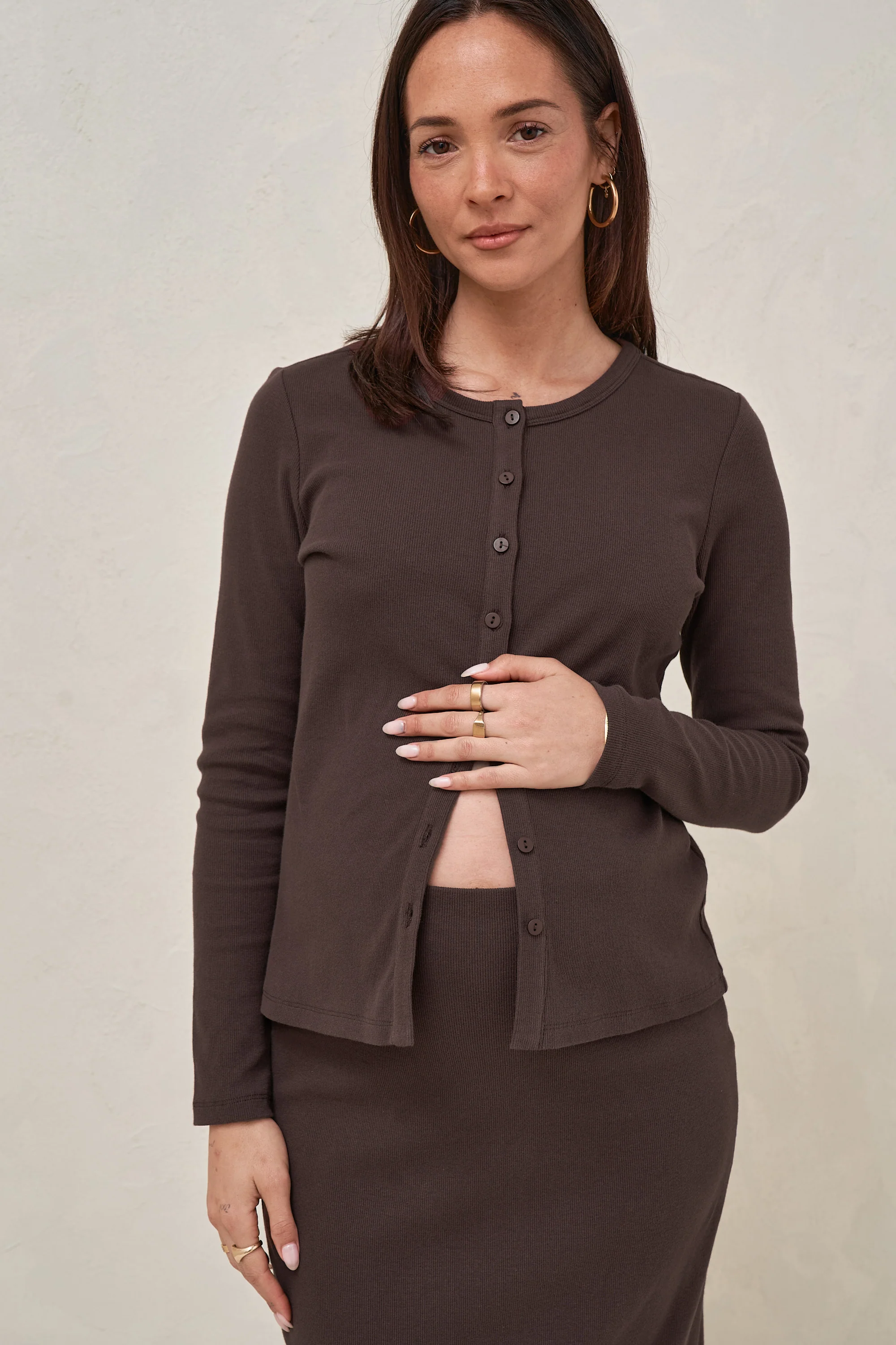 Storyline Long Sleeve Top - Chocolate - Image 5