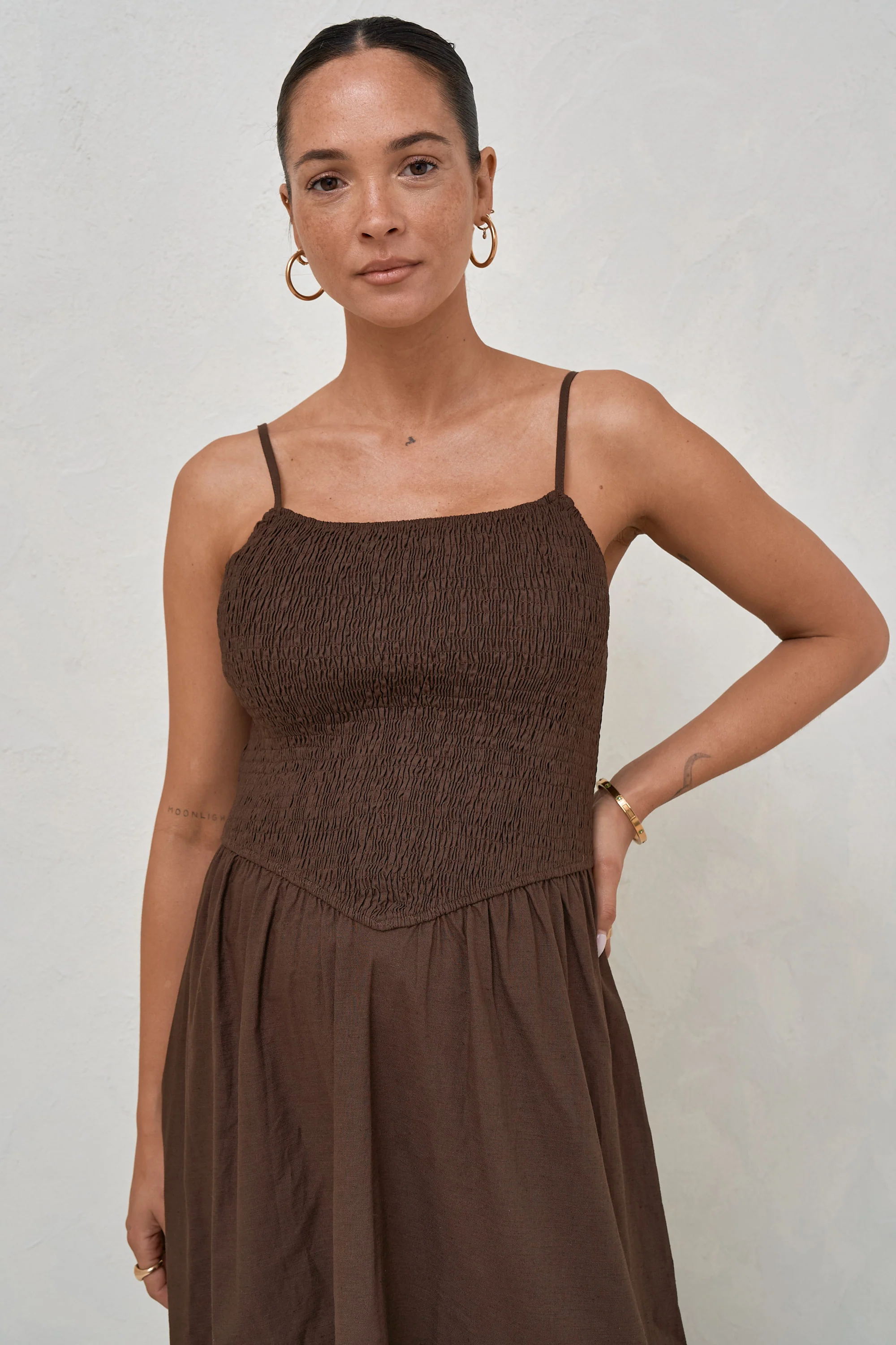 Mystery Solved Midi Dress - Chocolate - Image 5