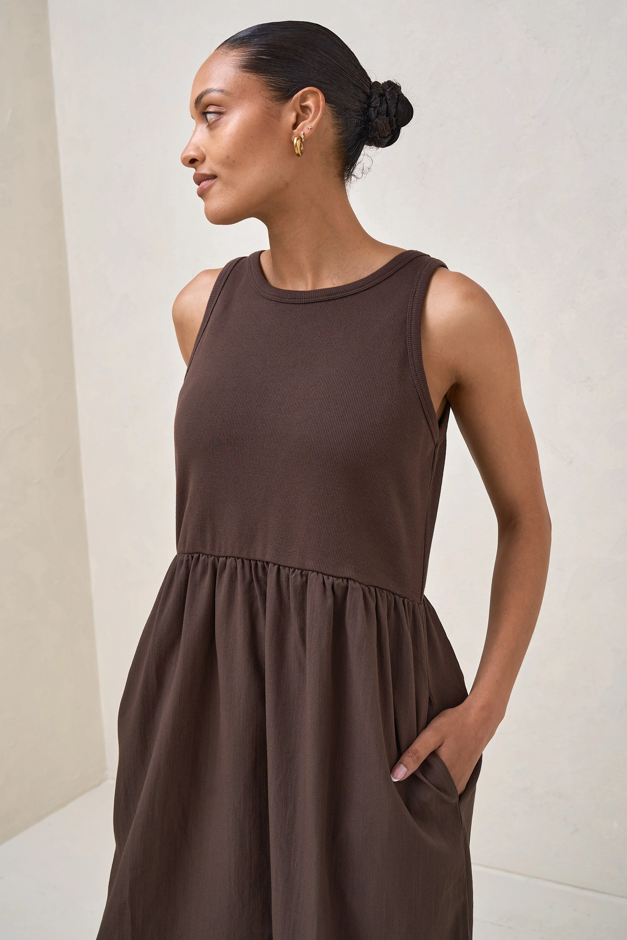 Serenade Midi Dress - Chocolate - Image 10