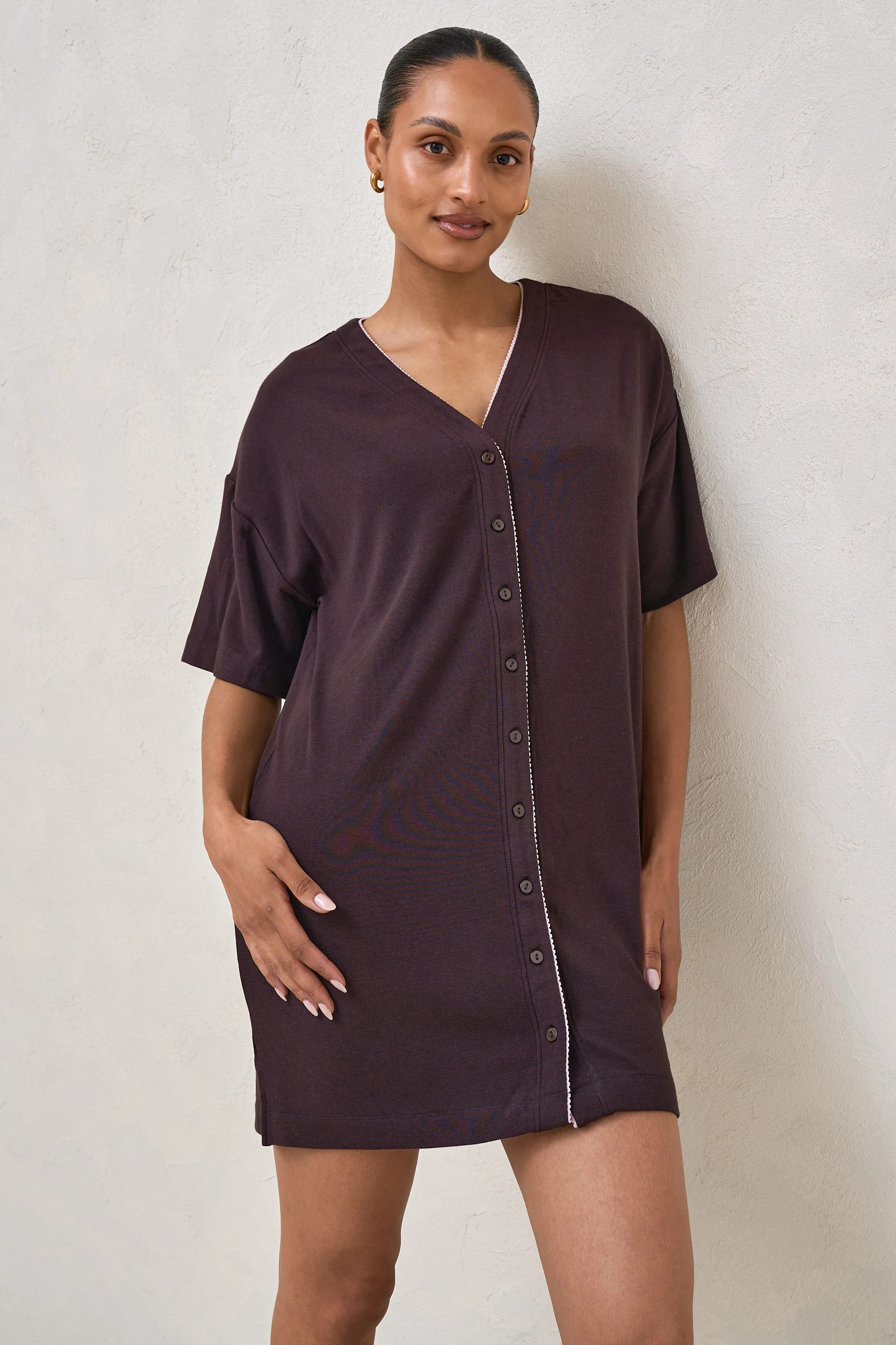 Dreamstate Sleep Dress - Aubergine/Pink - Image 6
