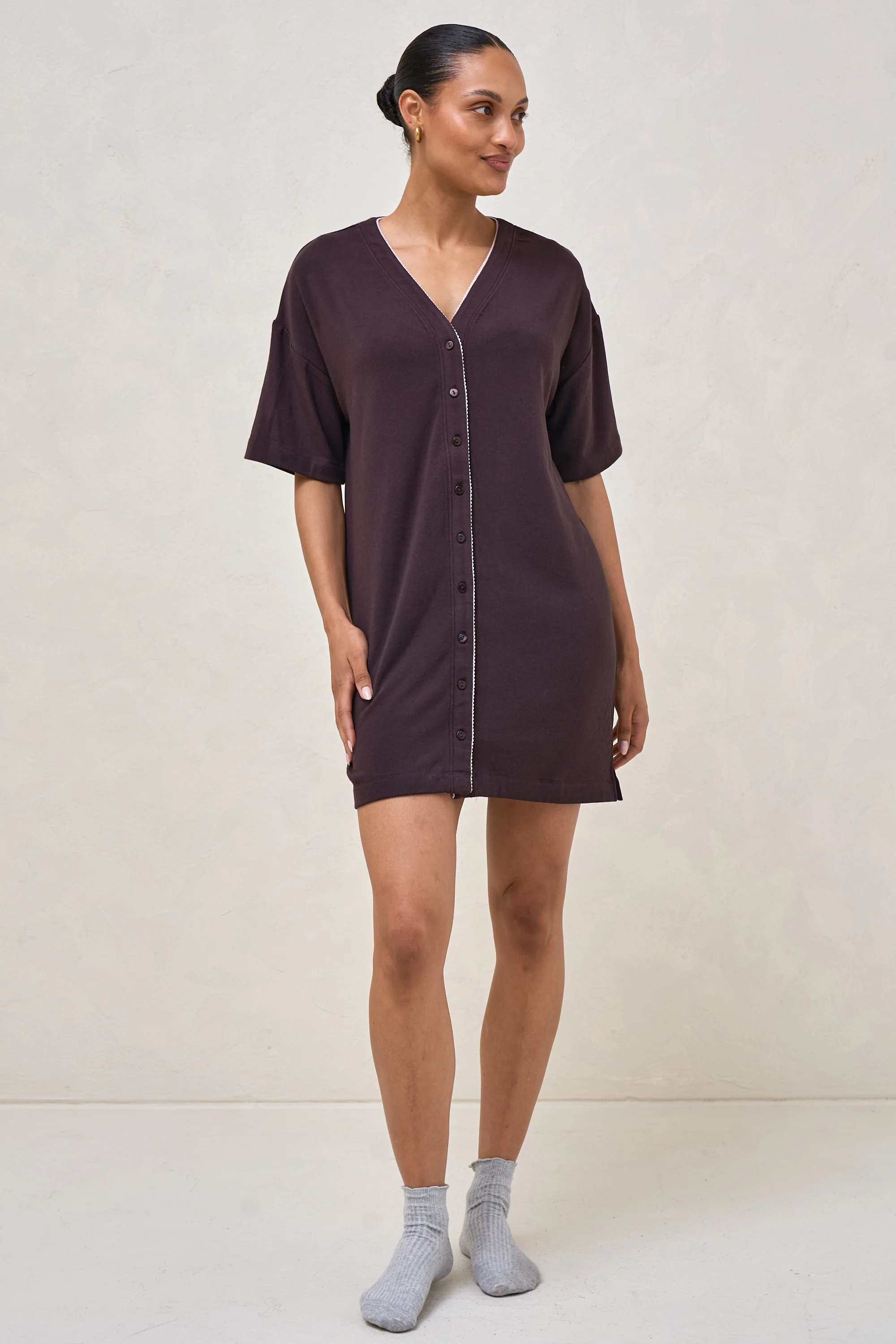 Dreamstate Sleep Dress - Aubergine/Pink - Image 7