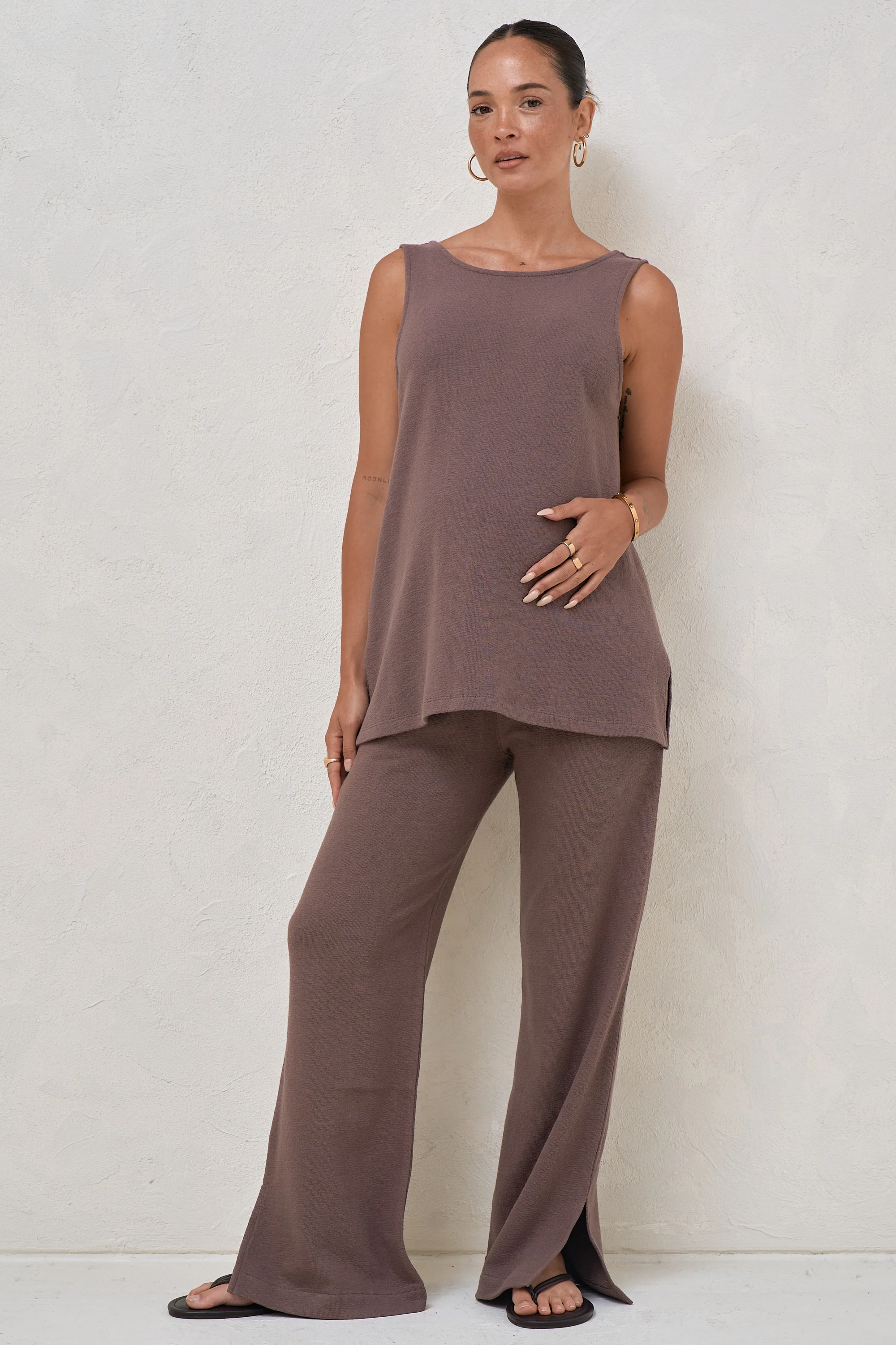 Kindred Split Pants  - Ash Brown