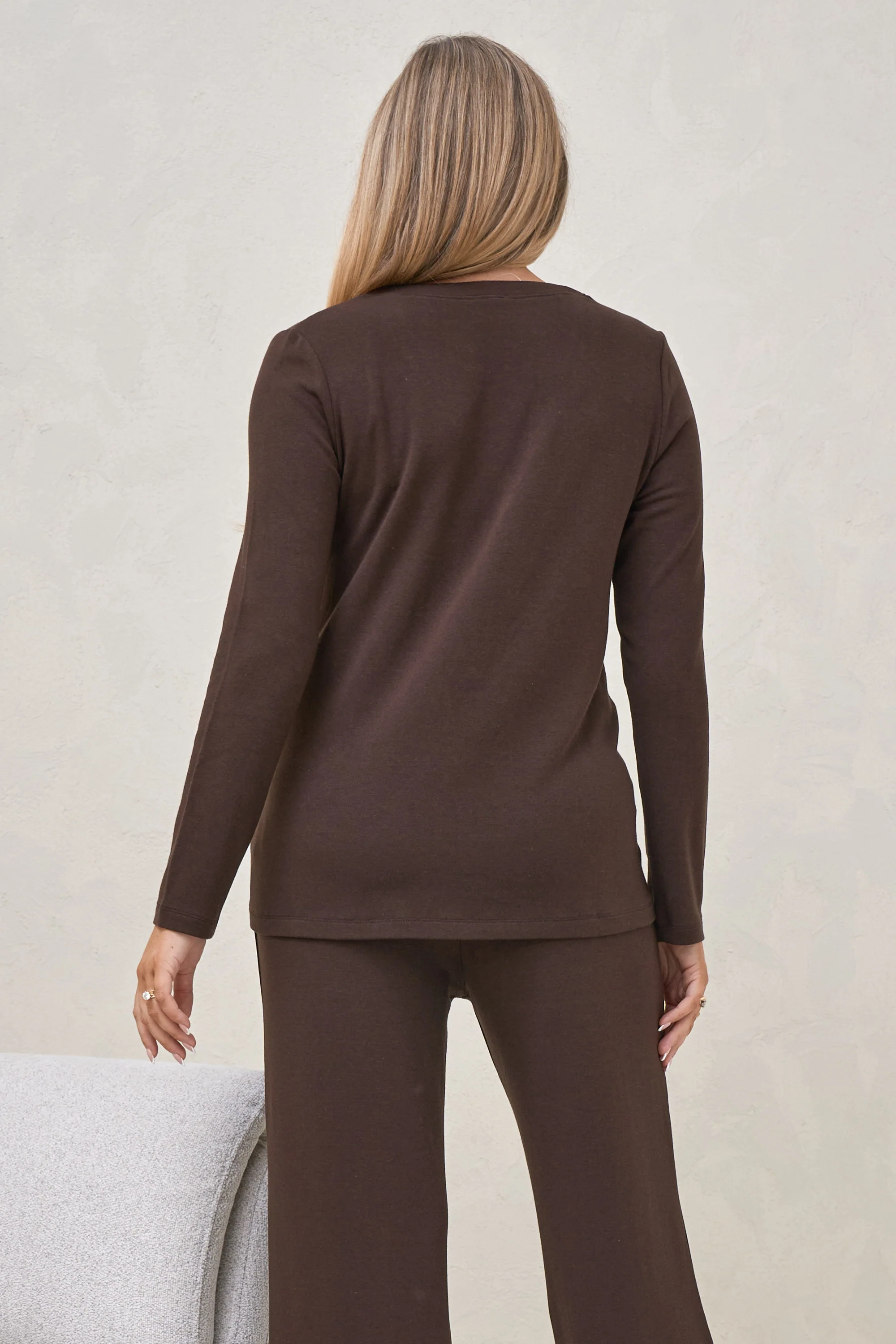 Dreamstate Sleep LS Top - Chocolate/Blue - Image 3