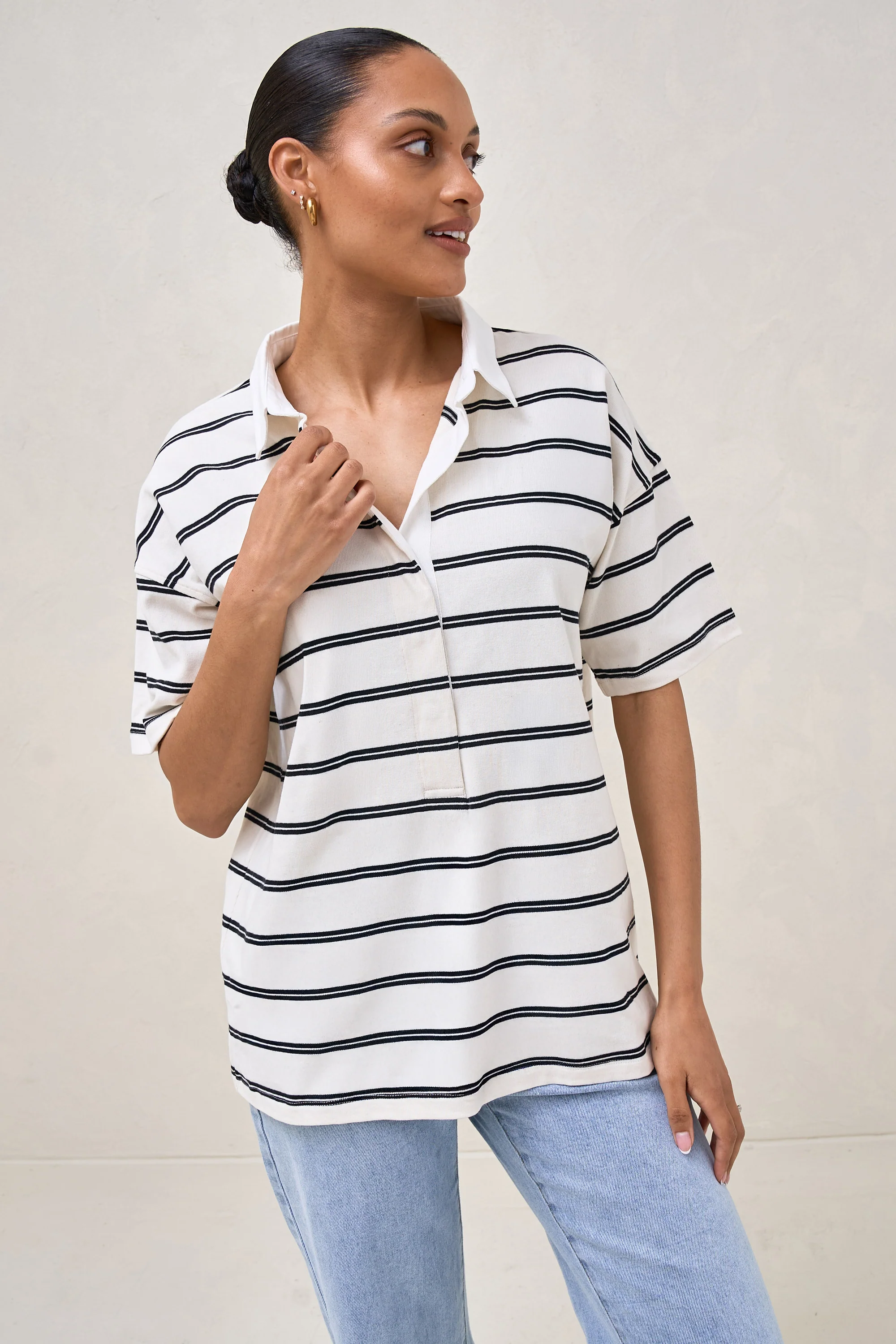 Game Plan Polo Tee - Stripe - Image 6