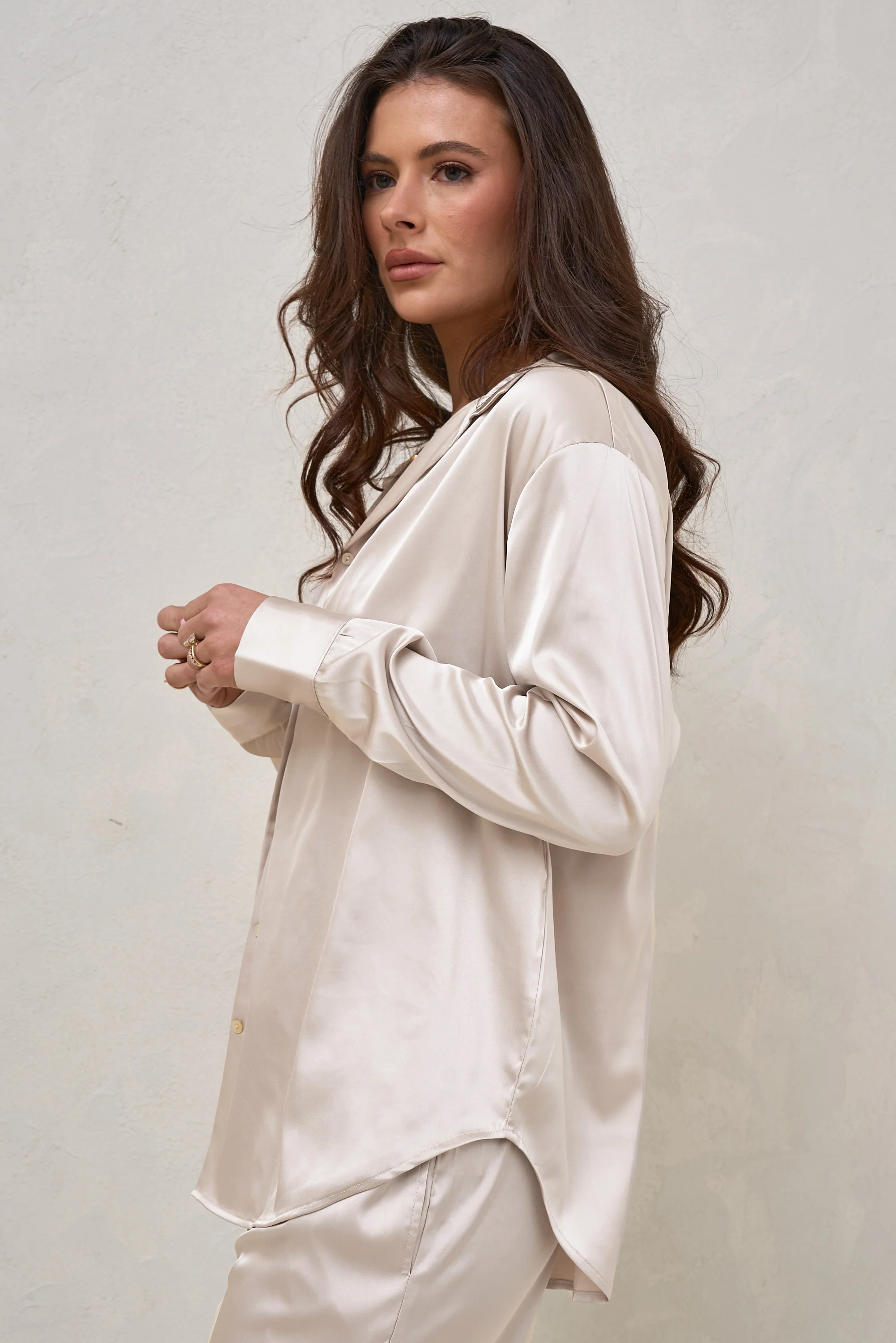 Spontaneous Satin Shirt - Ivory* - Image 9