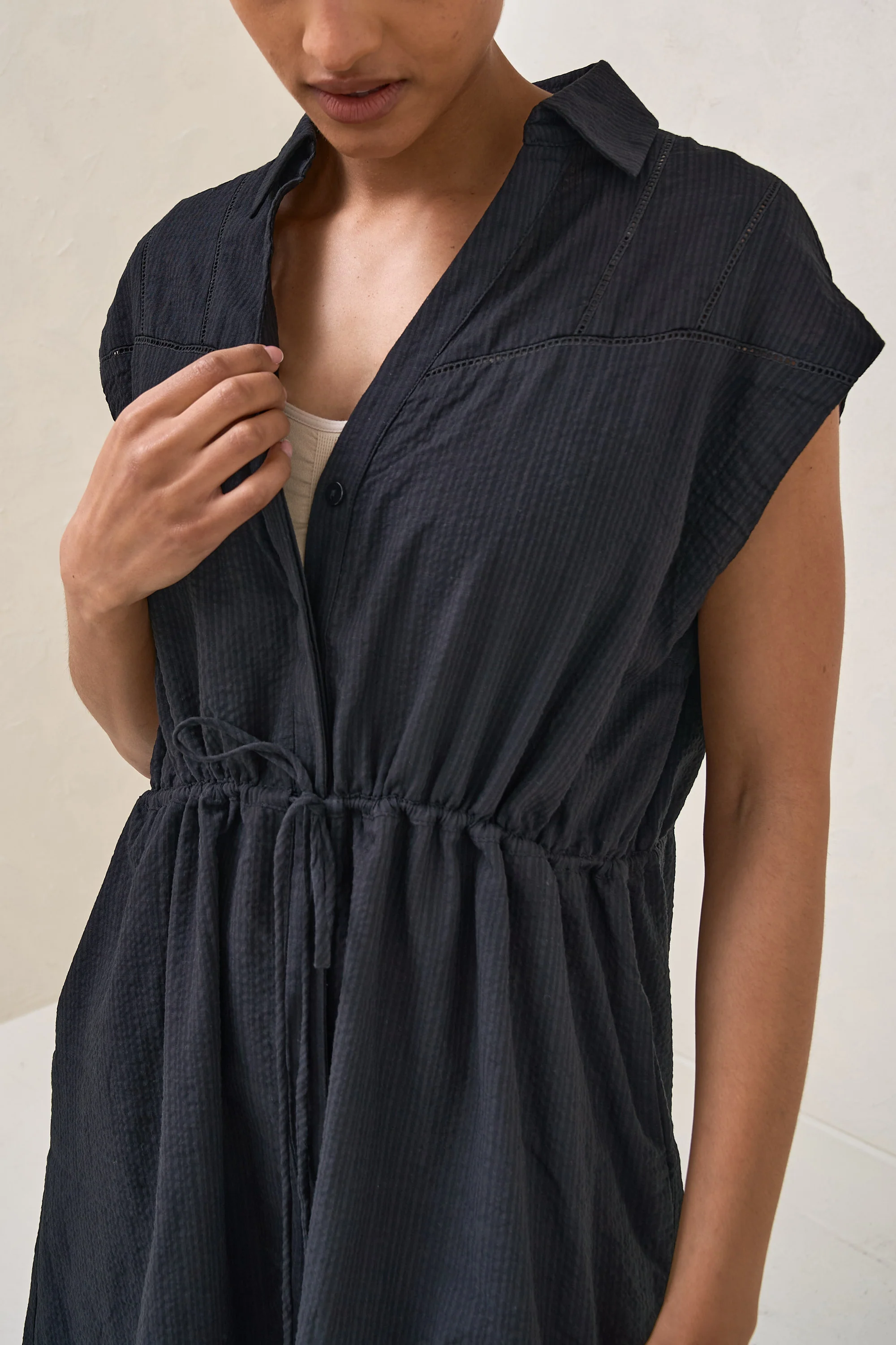 Coastline Shirt Dress - Black - Image 10